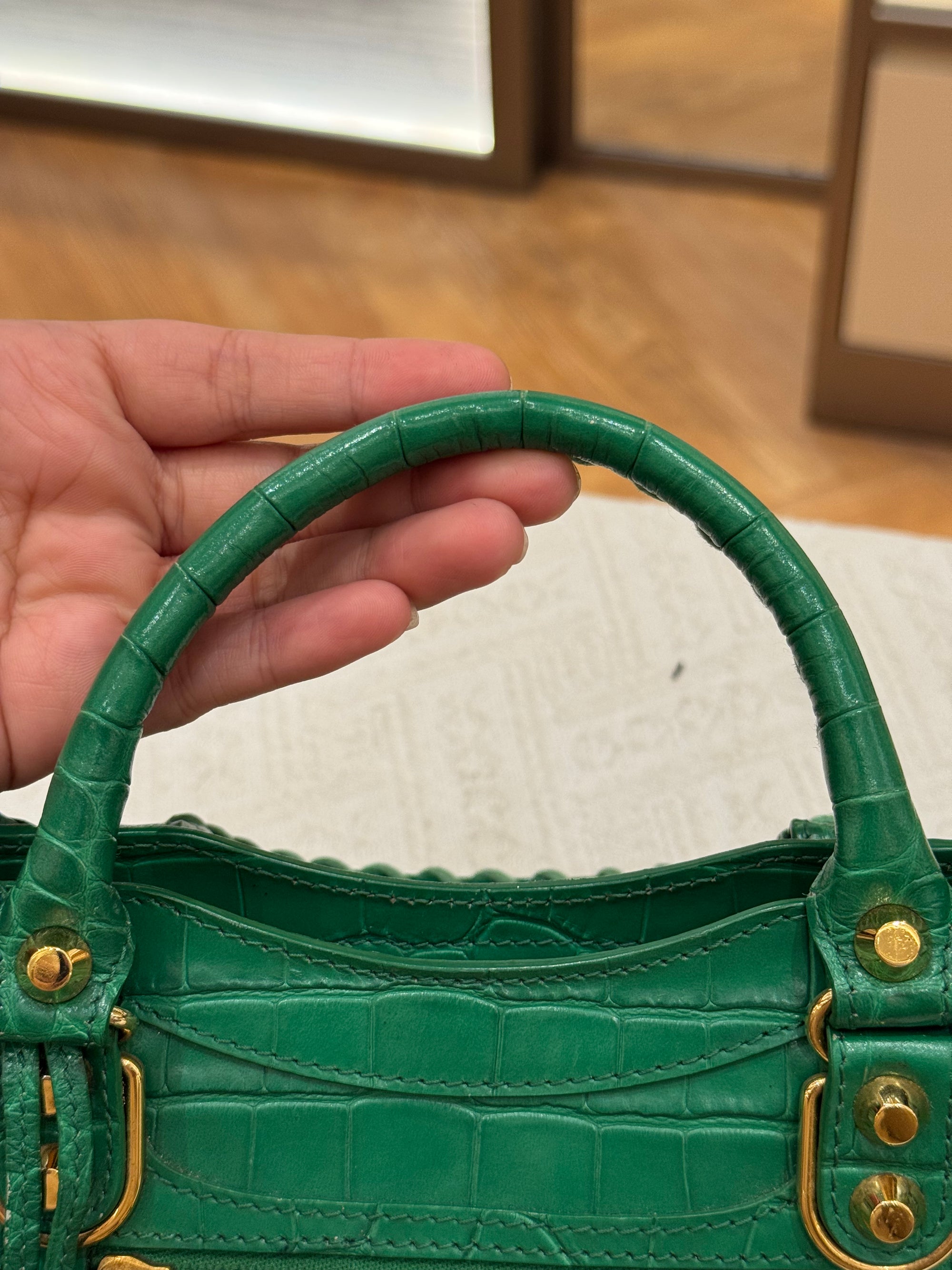 Balenciaga Mini City Croco
