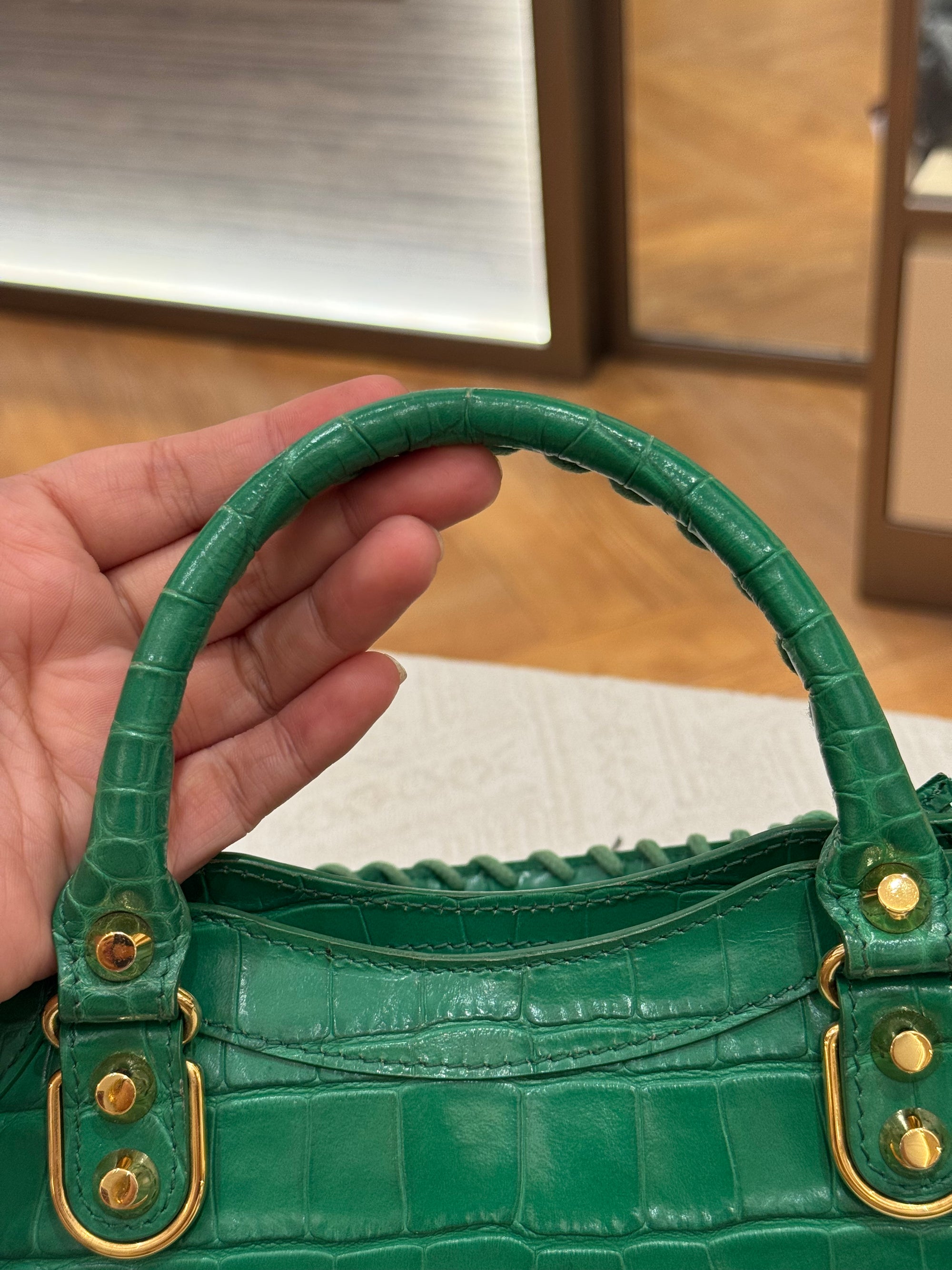 Balenciaga Mini City Croco
