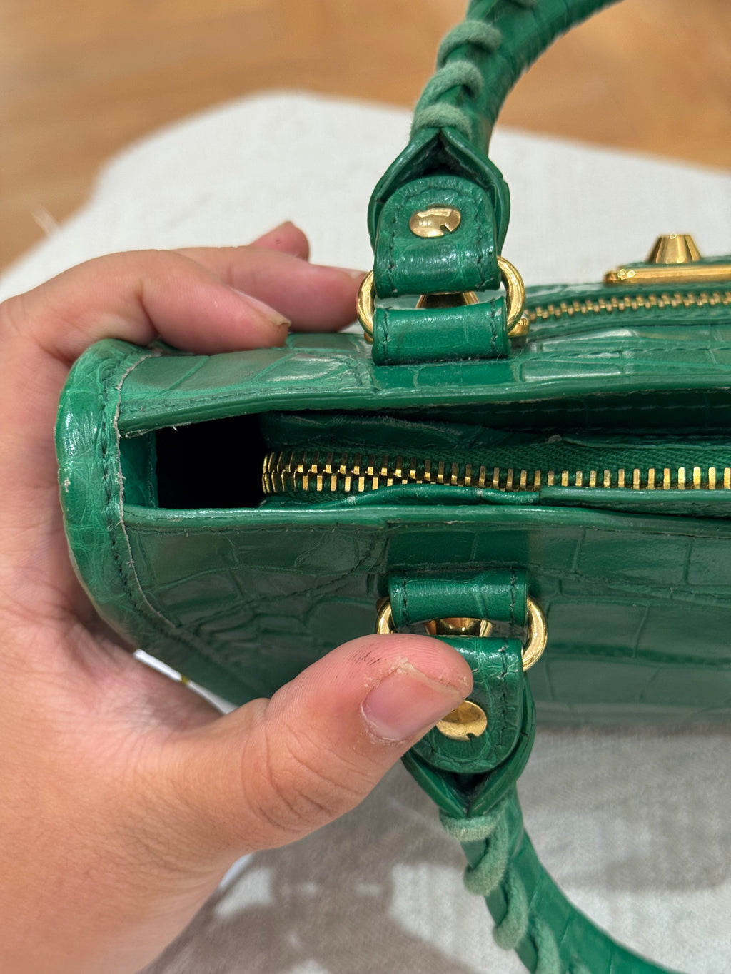 Balenciaga Mini City Croco