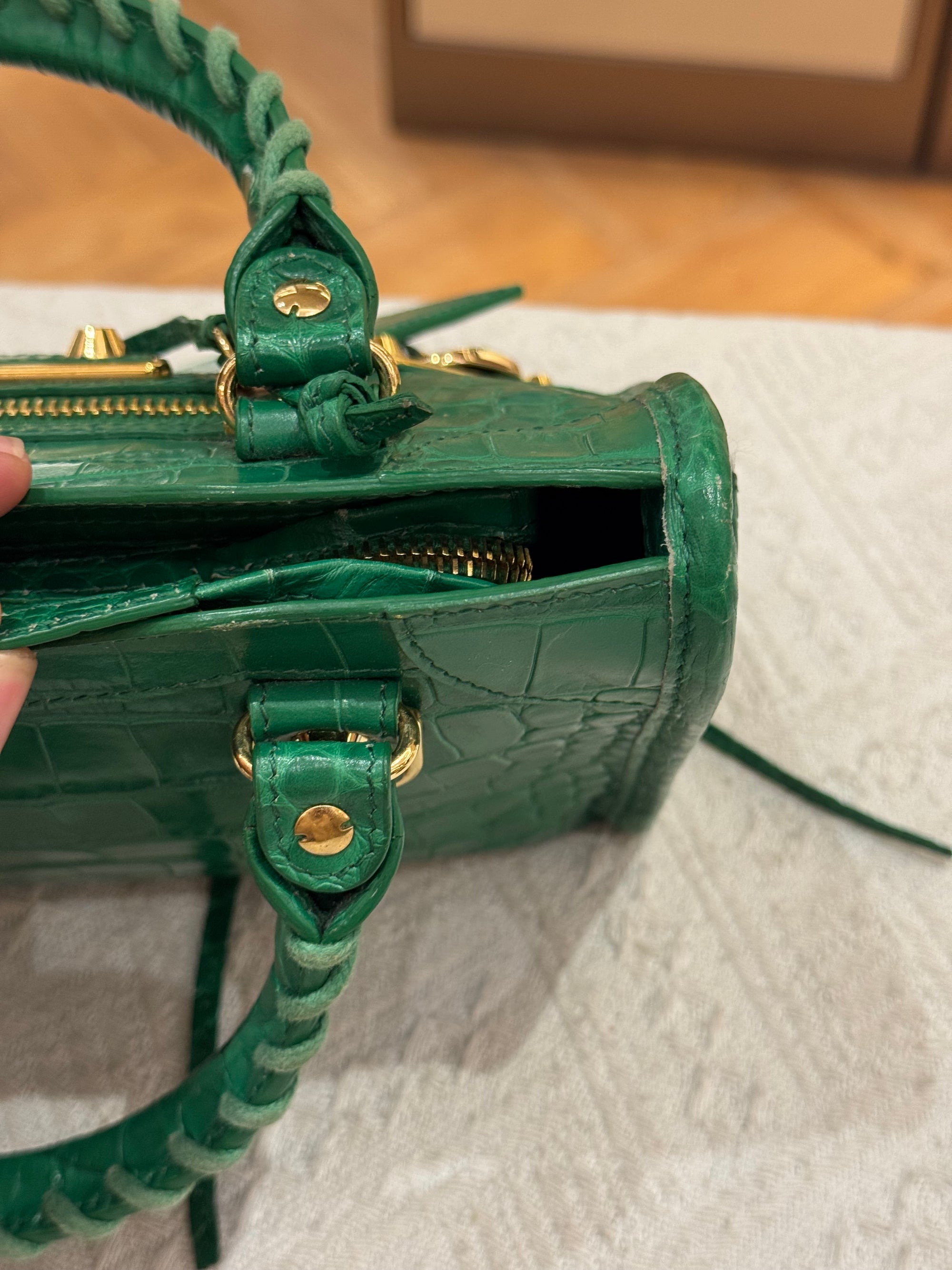Balenciaga Mini City Croco