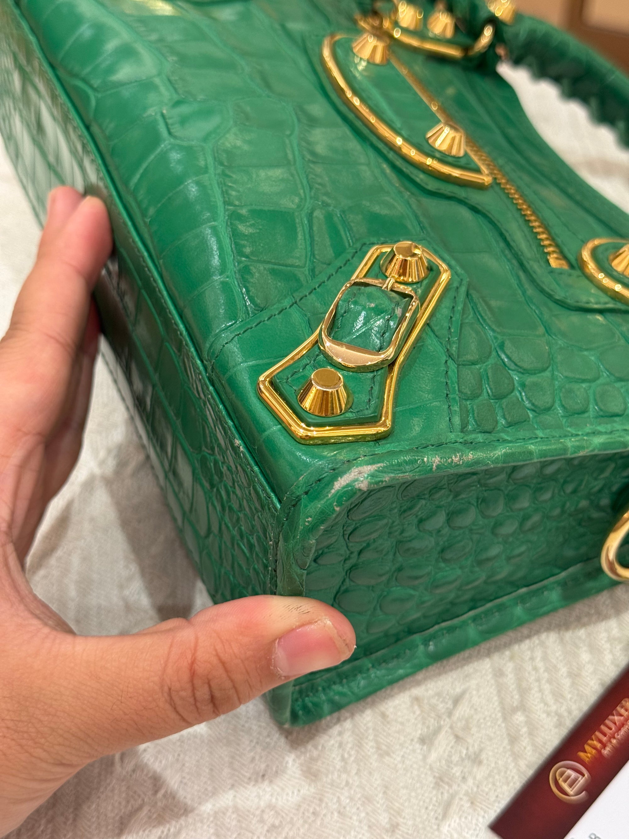 Balenciaga Mini City Croco