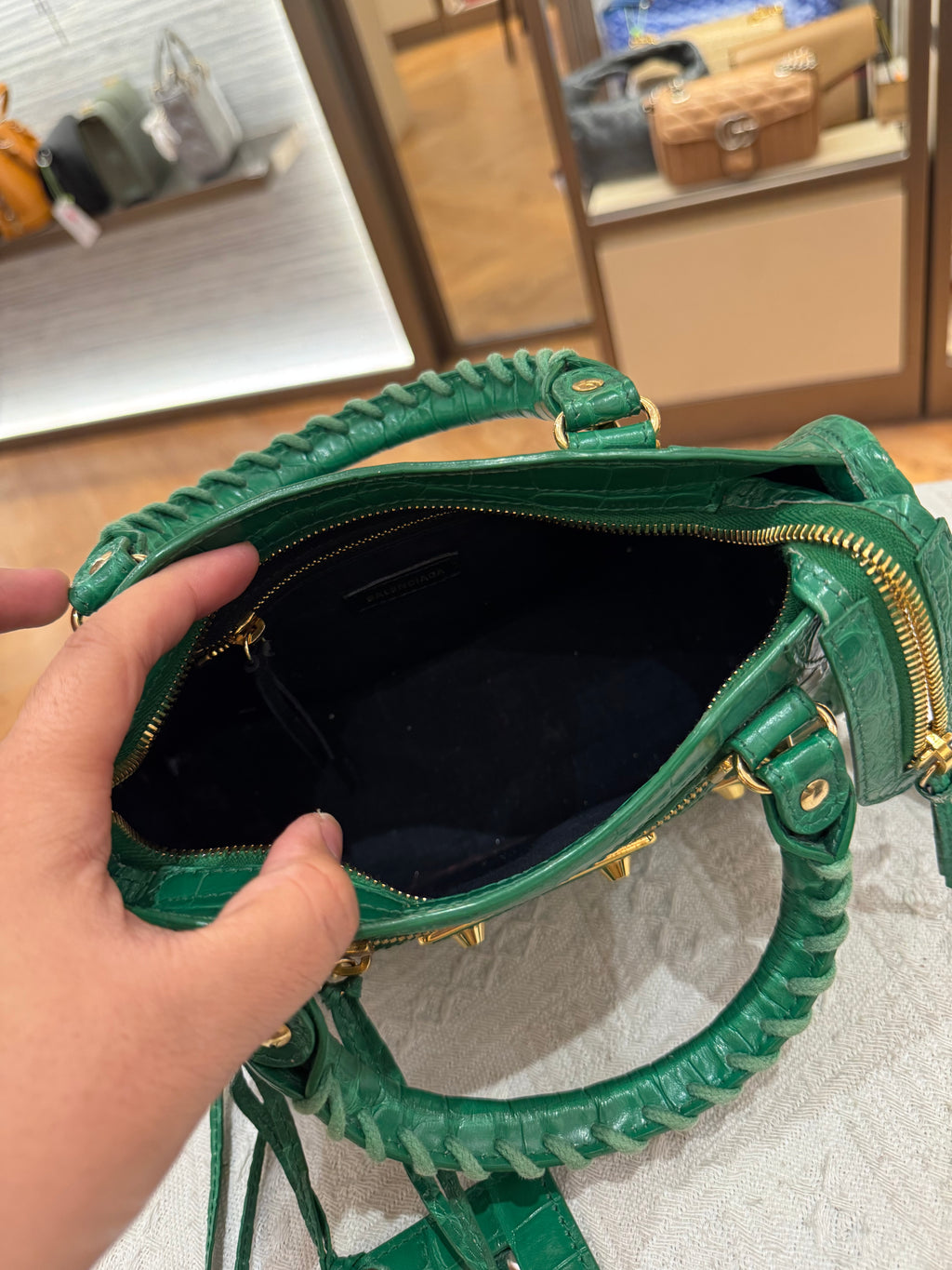Balenciaga Mini City Croco