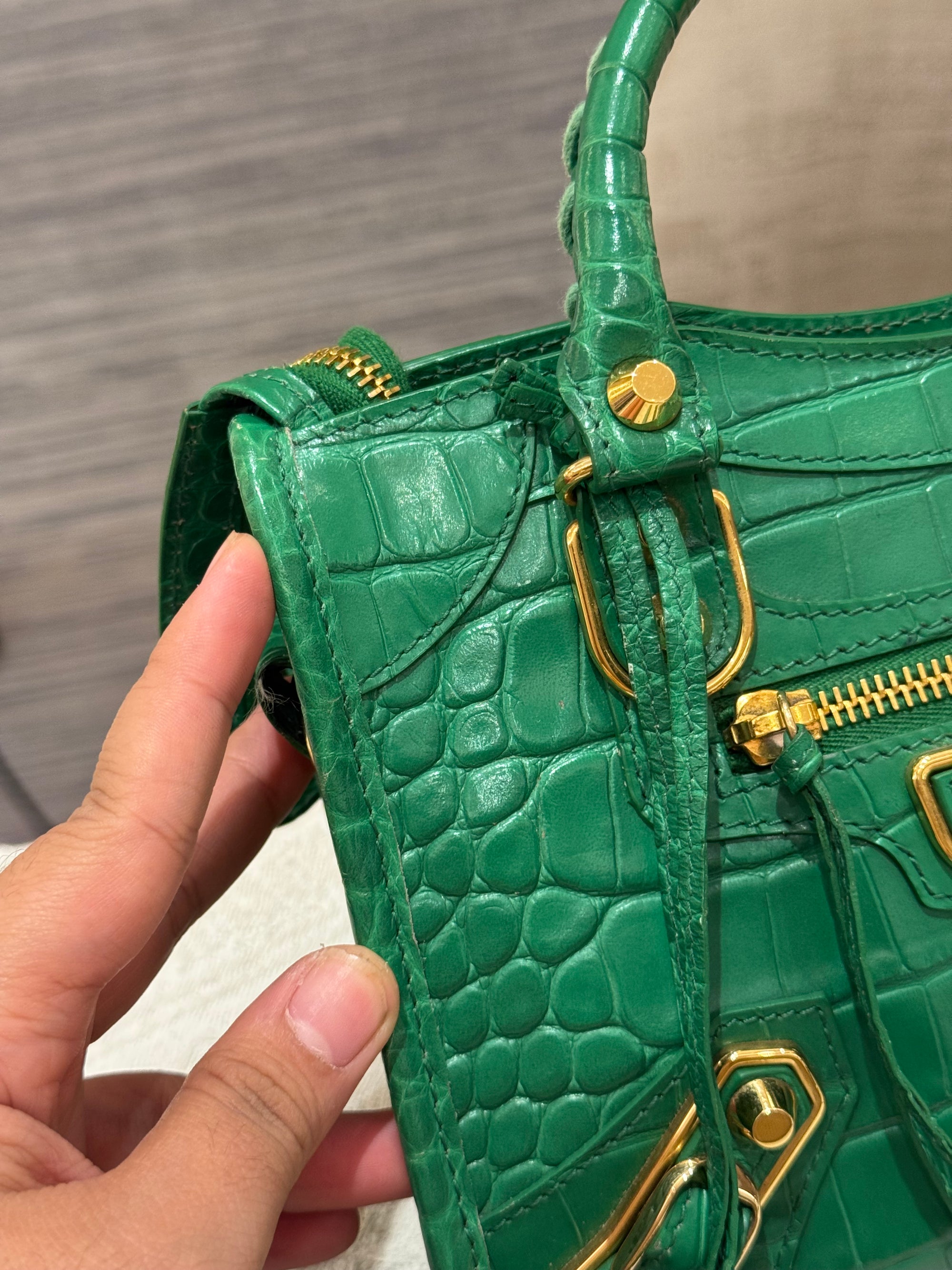 Balenciaga Mini City Croco
