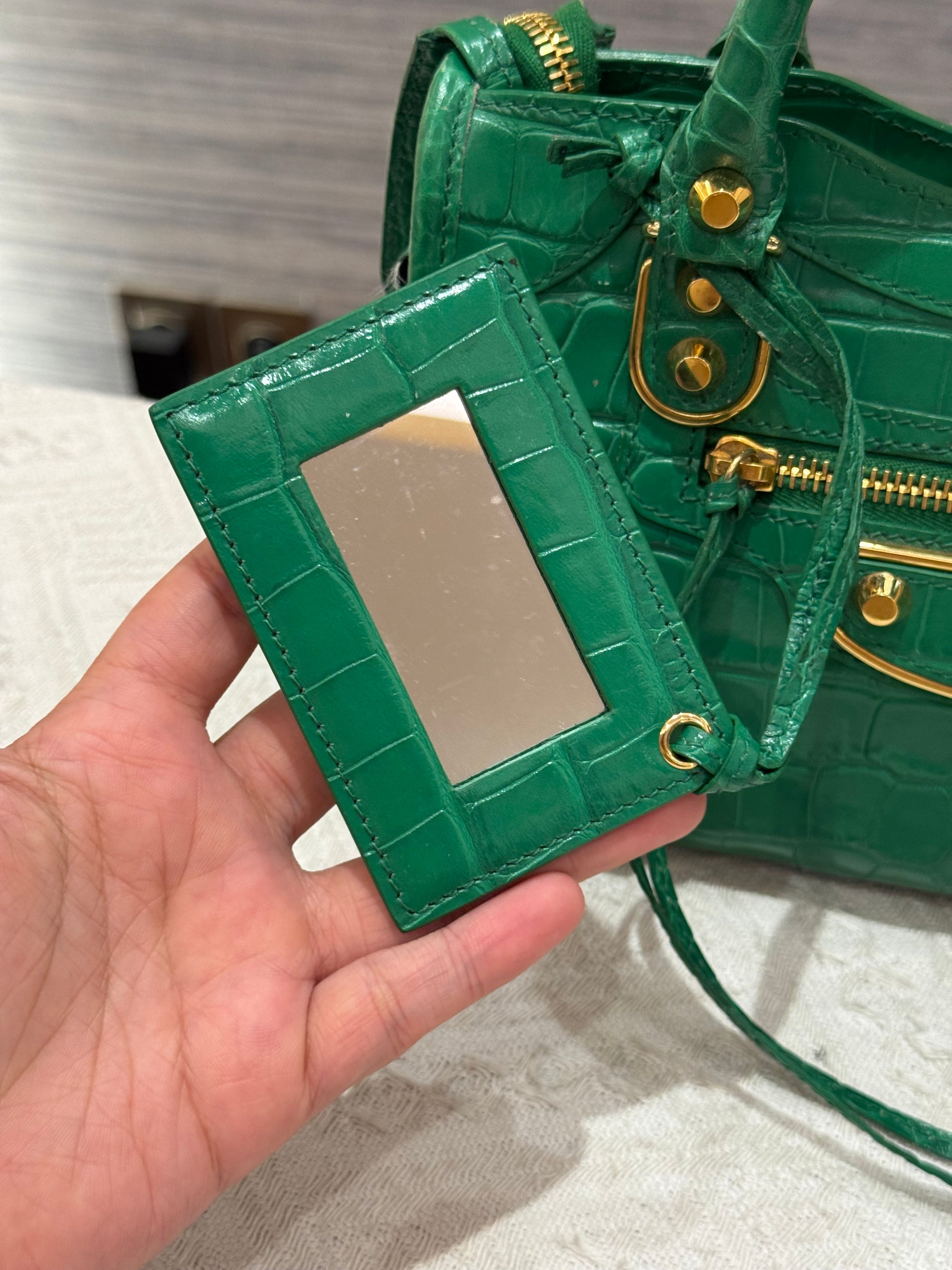 Balenciaga Mini City Croco