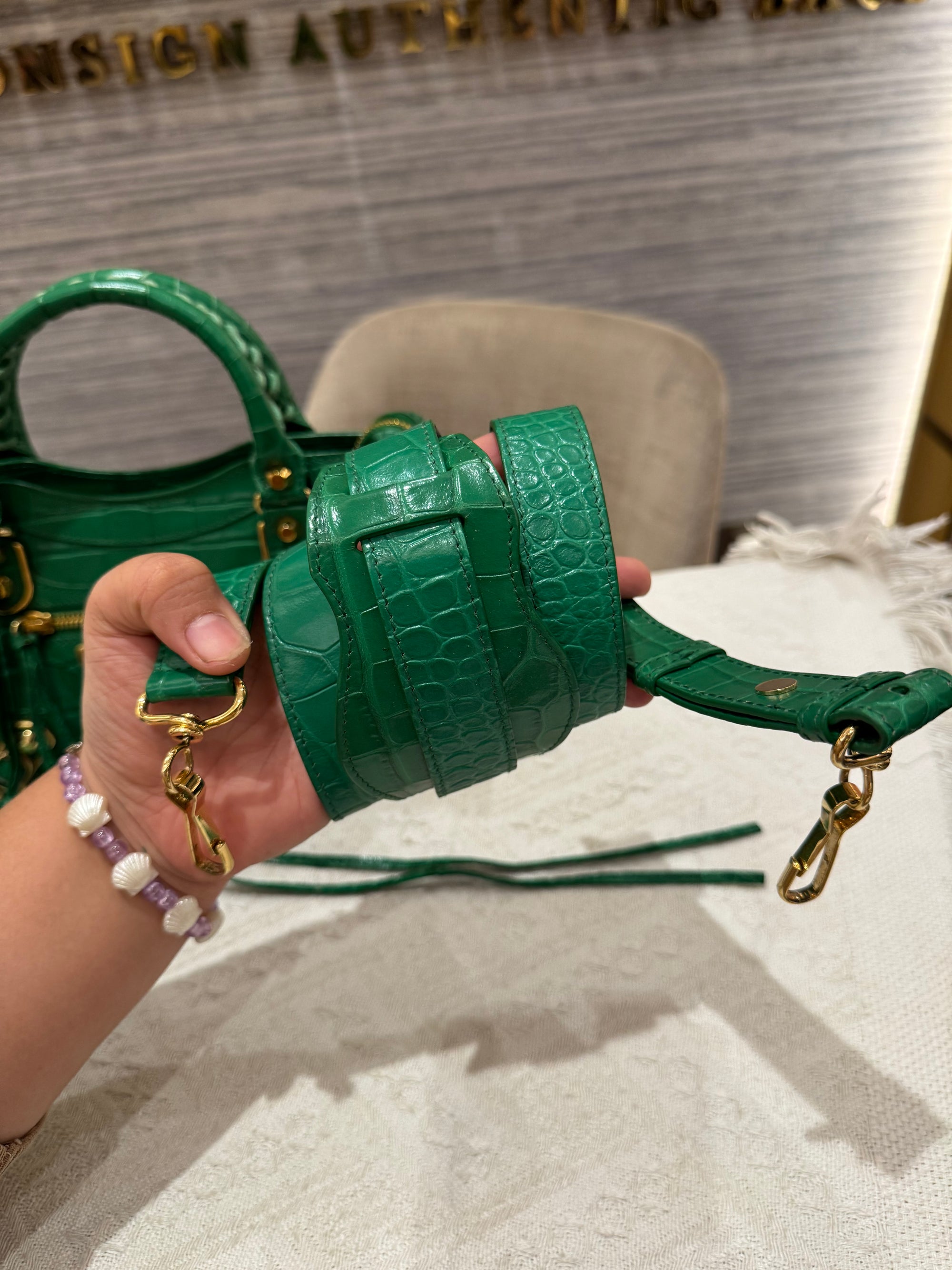 Balenciaga Mini City Croco