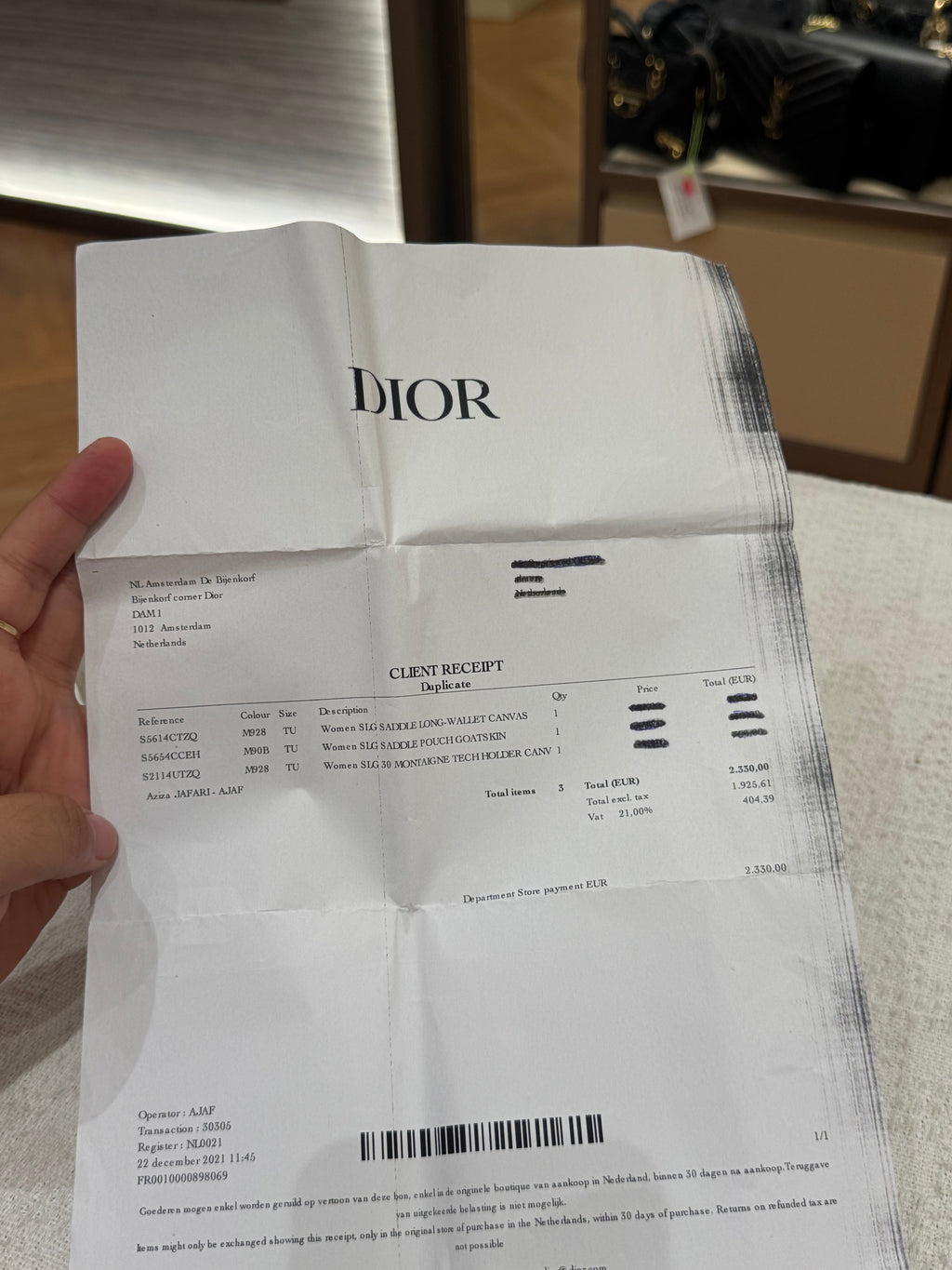 Dior Saddle Mini Wallet Chain