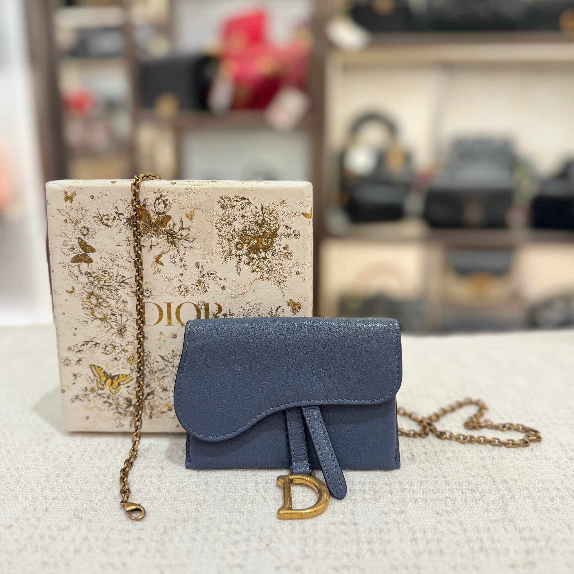 Dior Saddle Mini Wallet Chain