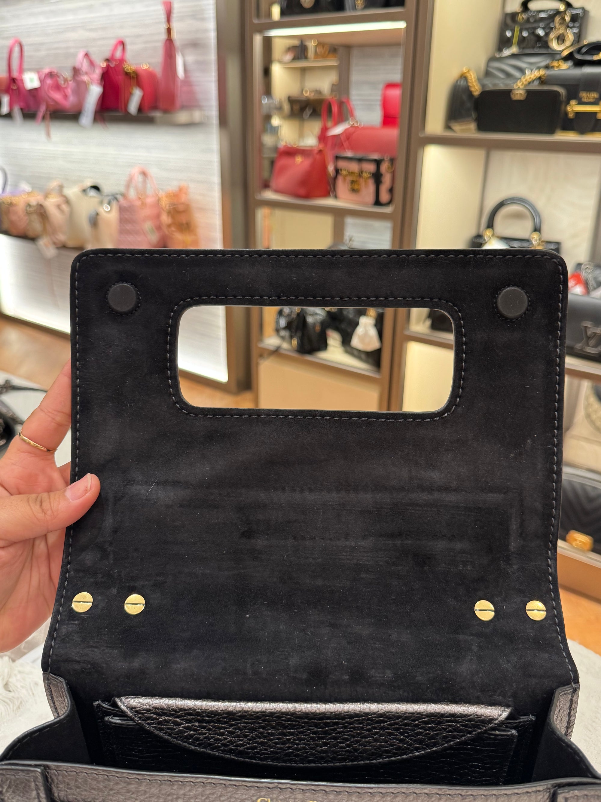 J'Adior Chain Flap Dark Grey Metalic