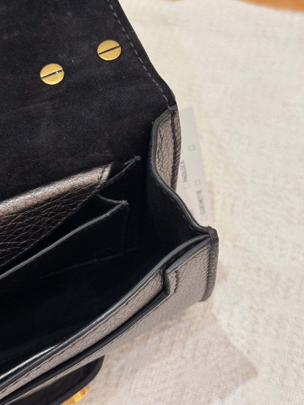 J'Adior Chain Flap Dark Grey Metalic