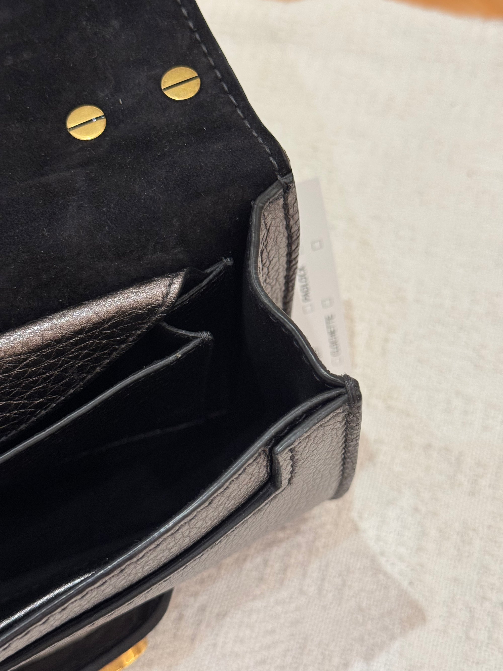 J'Adior Chain Flap Dark Grey Metalic