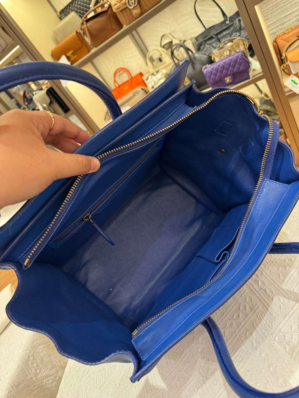 Celine Mini Luggage Blue