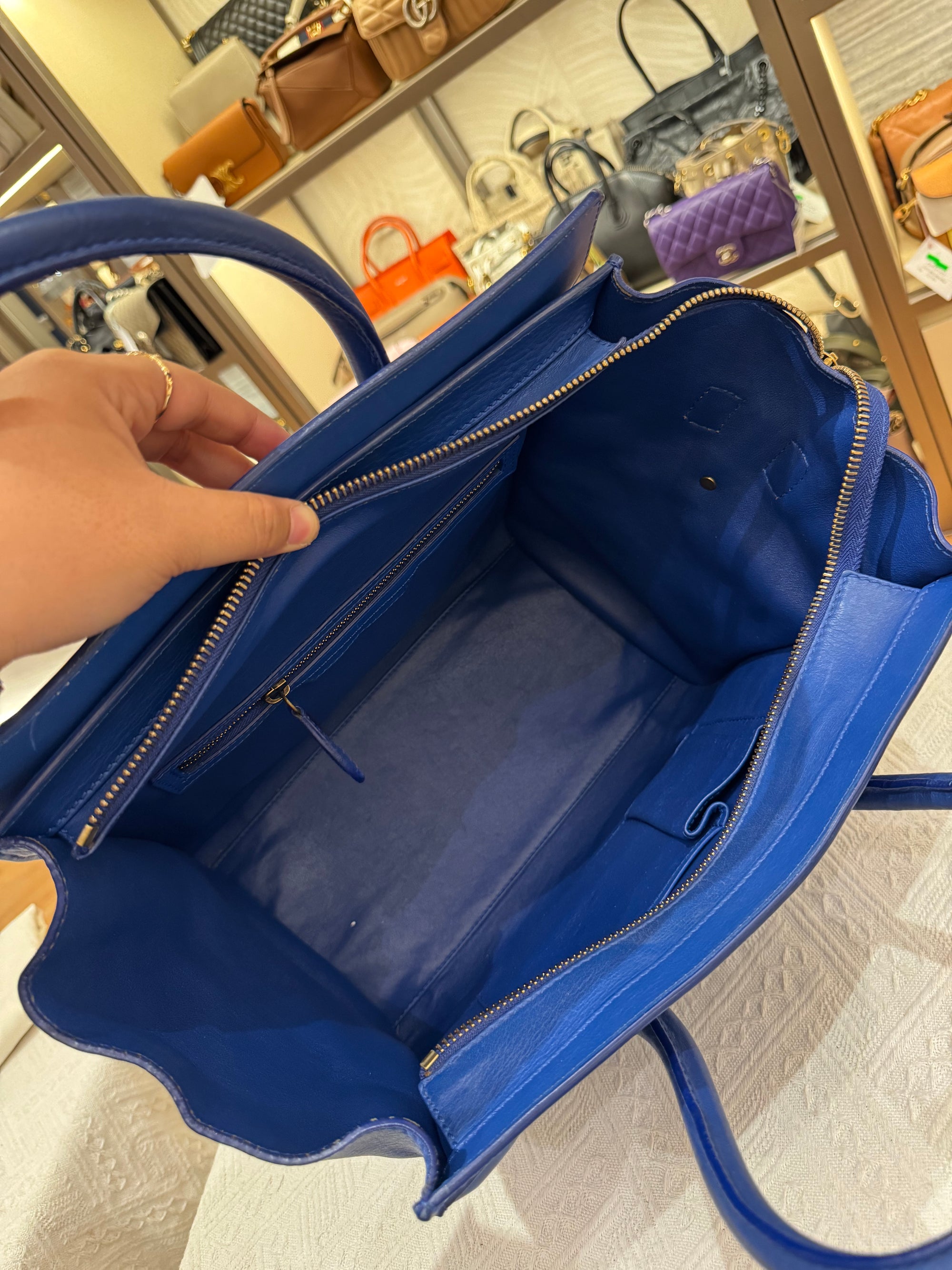 Celine Mini Luggage Blue