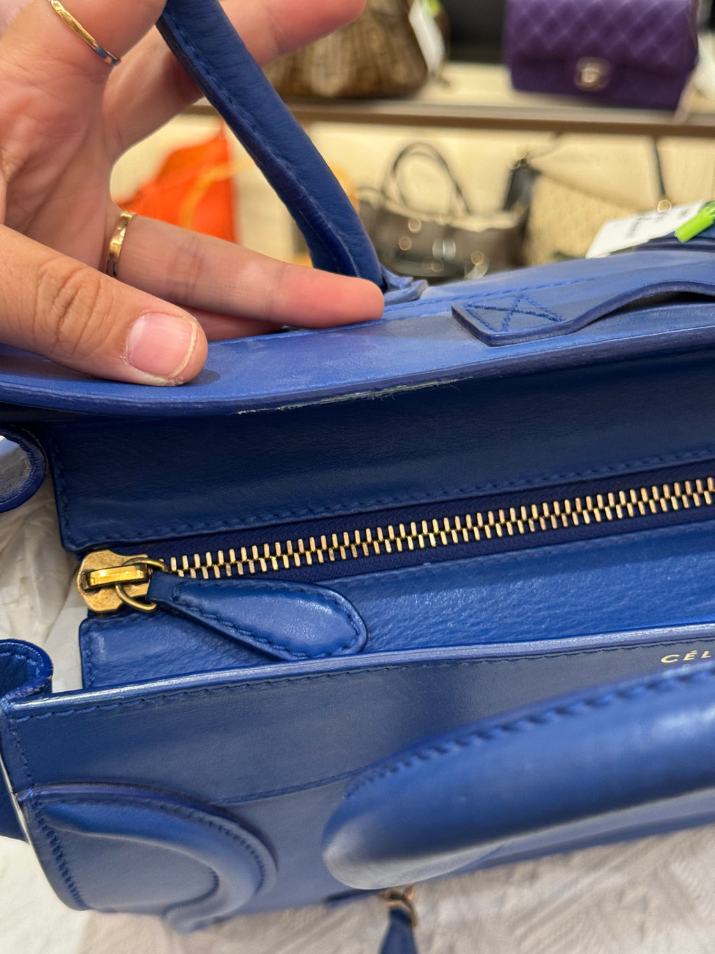 Celine Mini Luggage Blue