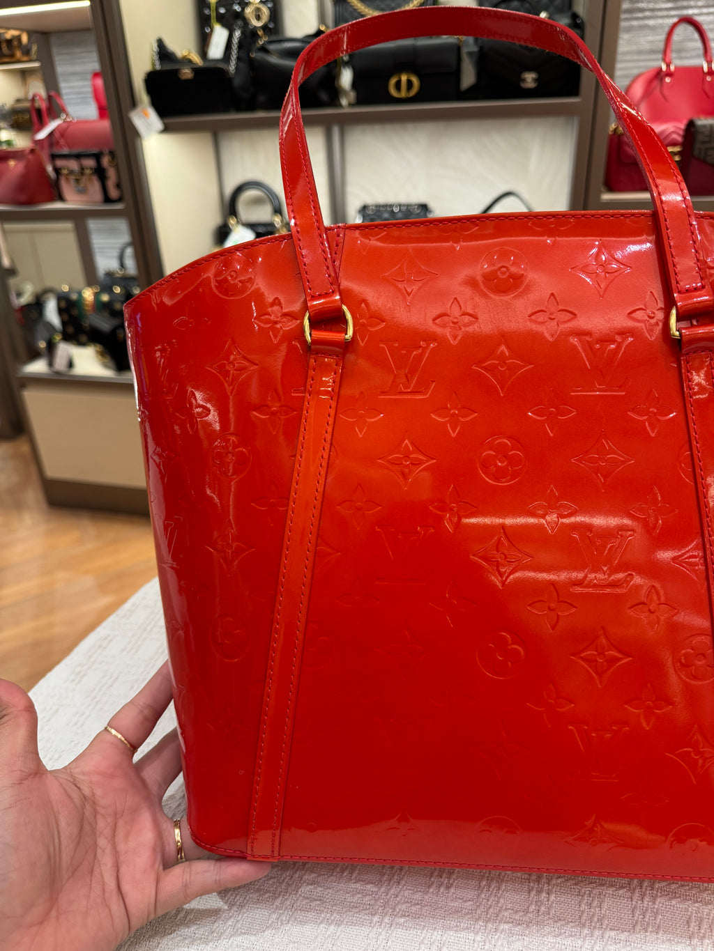 Louis Vuitton Avalon Patent Orange