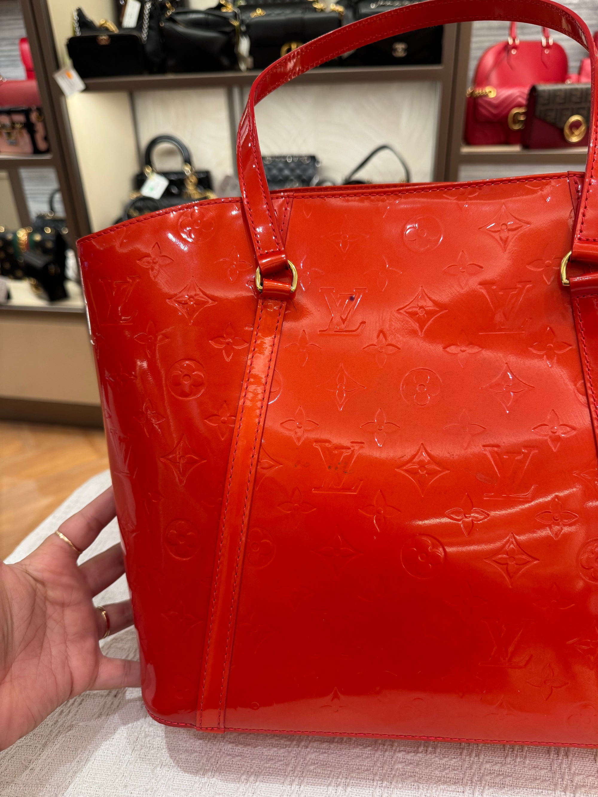 Louis Vuitton Avalon Patent Orange
