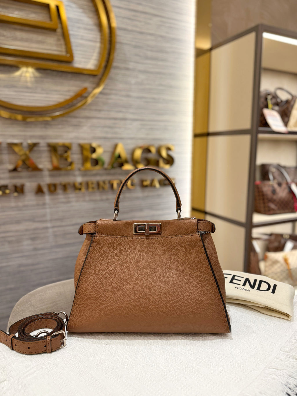 Fendi Peekaboo Selleria Medium Brown