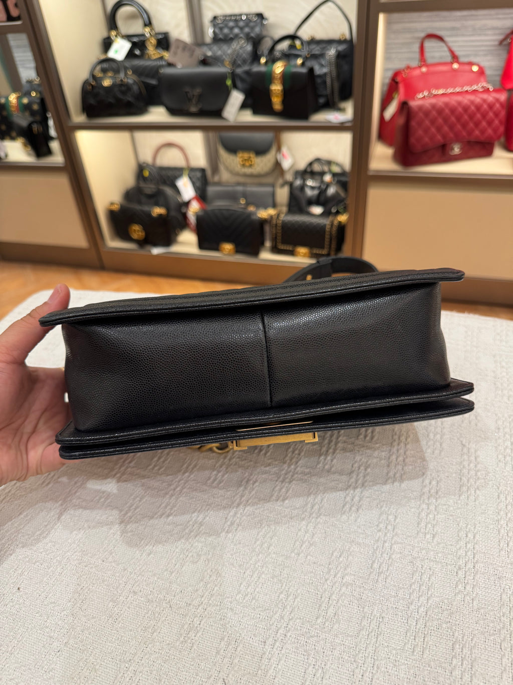 Chanel Boy Caviar Old Meidum Black GHW