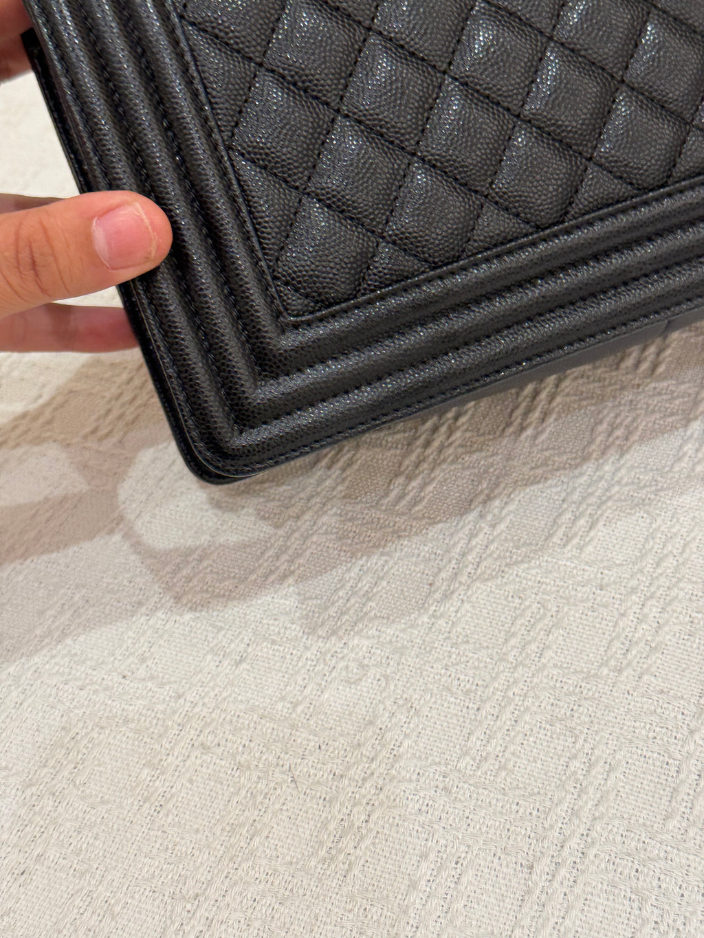 Chanel Boy Caviar Old Meidum Black GHW