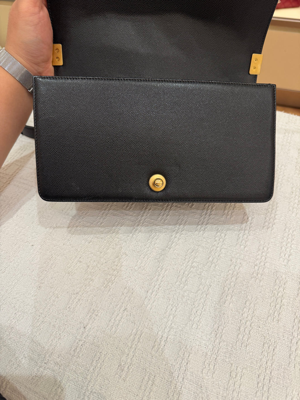 Chanel Boy Caviar Old Meidum Black GHW