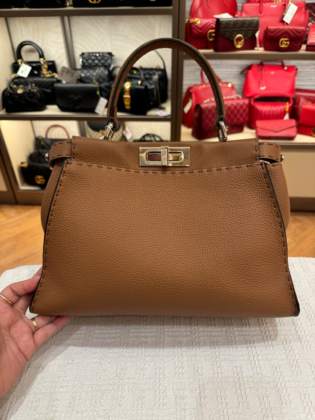 Fendi Peekaboo Selleria Medium Brown