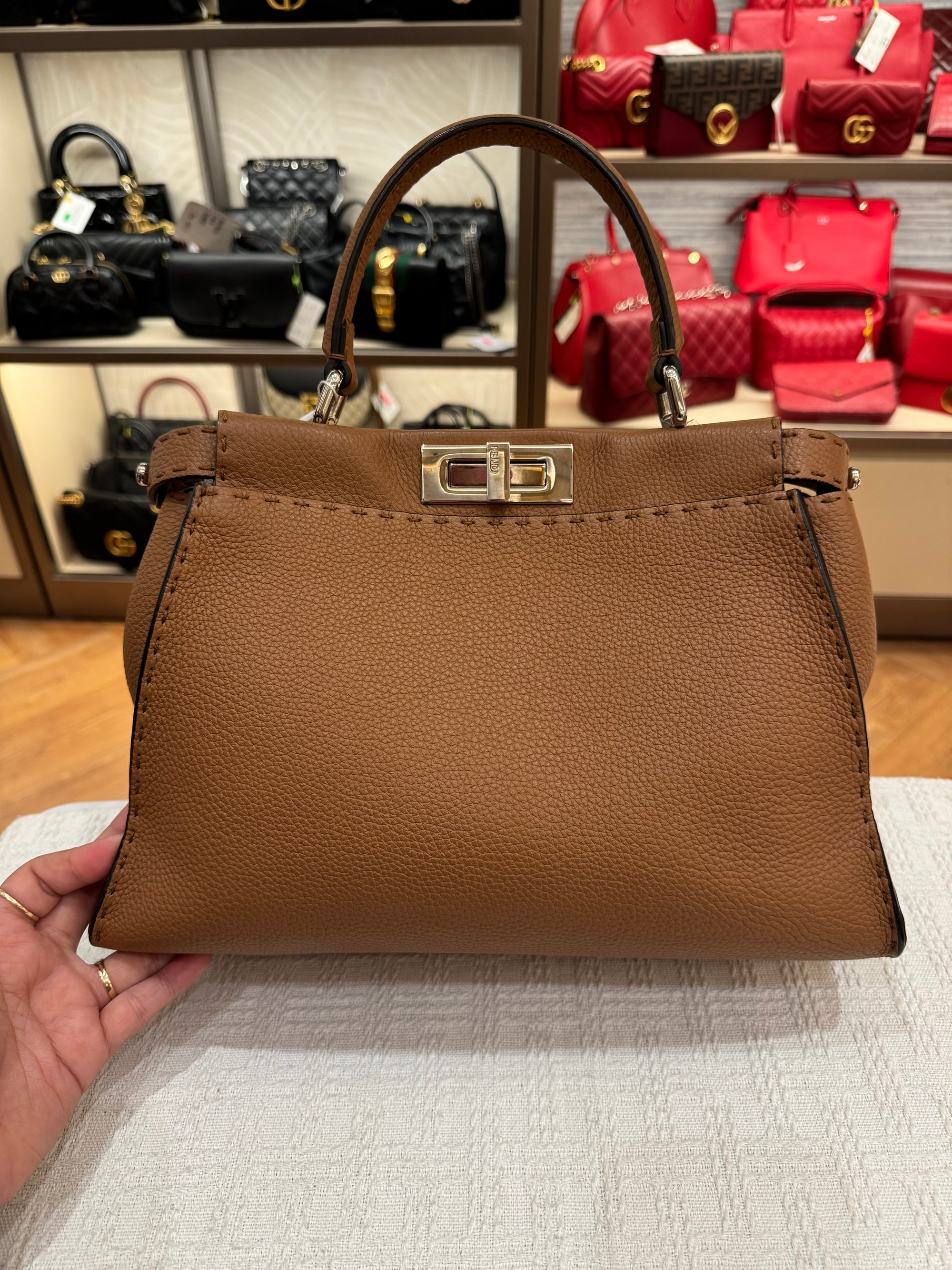 Fendi Peekaboo Selleria Medium Brown