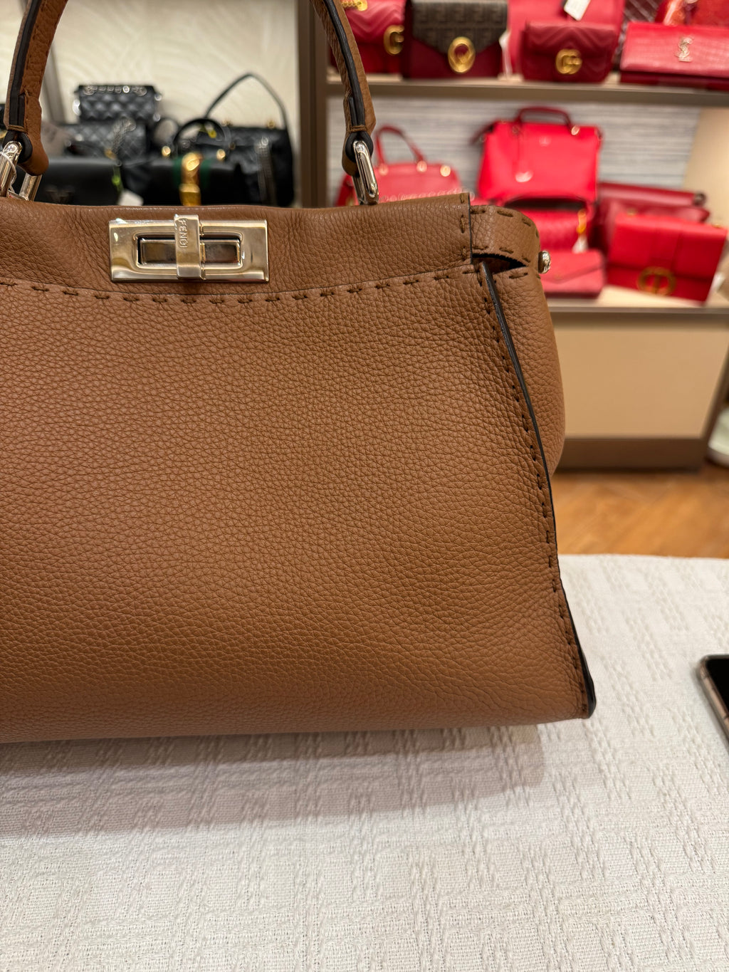 Fendi Peekaboo Selleria Medium Brown