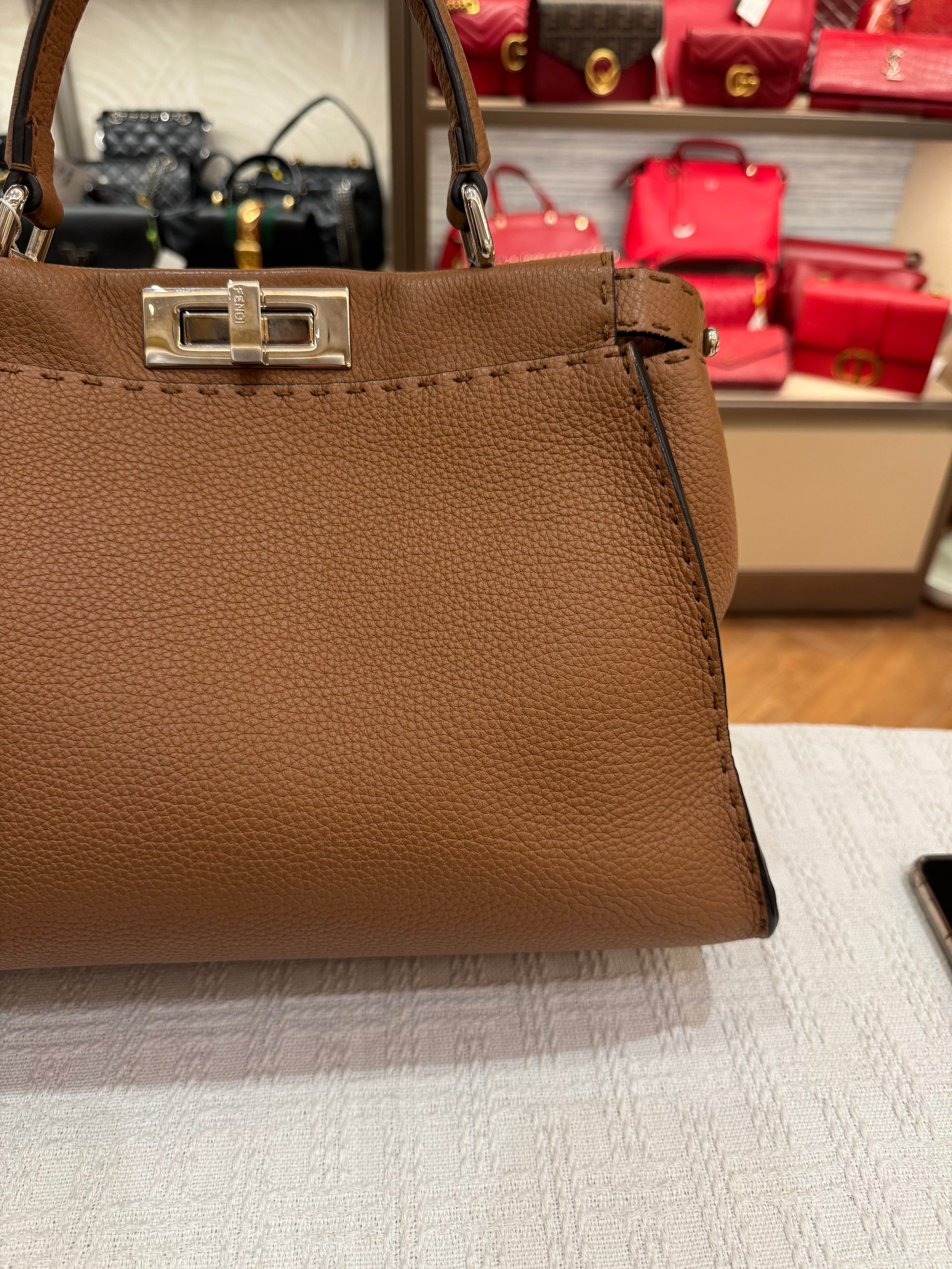 Fendi Peekaboo Selleria Medium Brown