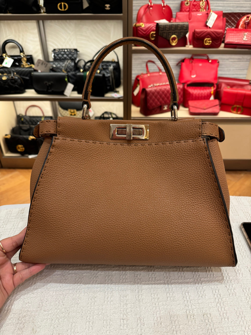 Fendi Peekaboo Selleria Medium Brown