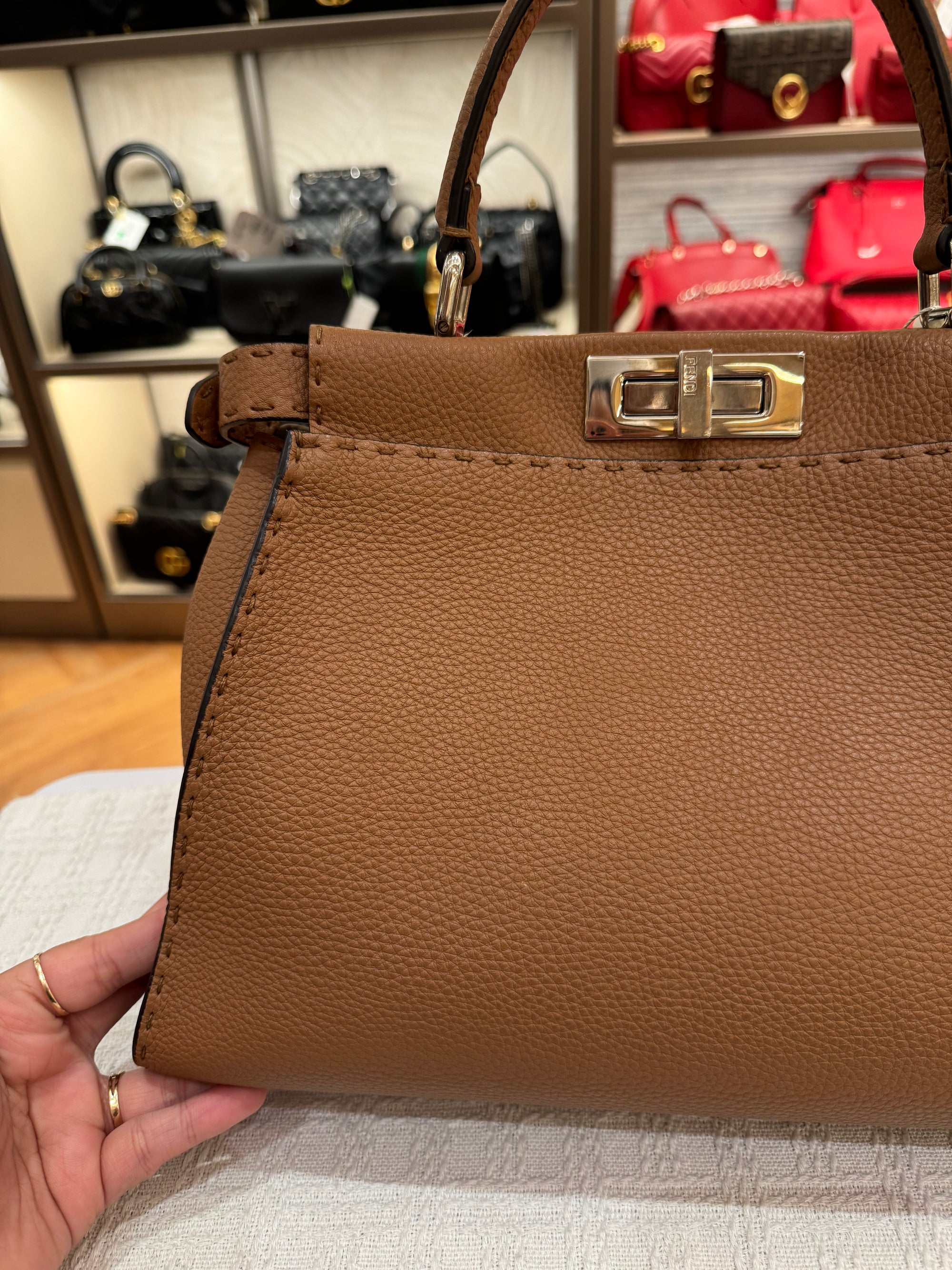 Fendi Peekaboo Selleria Medium Brown