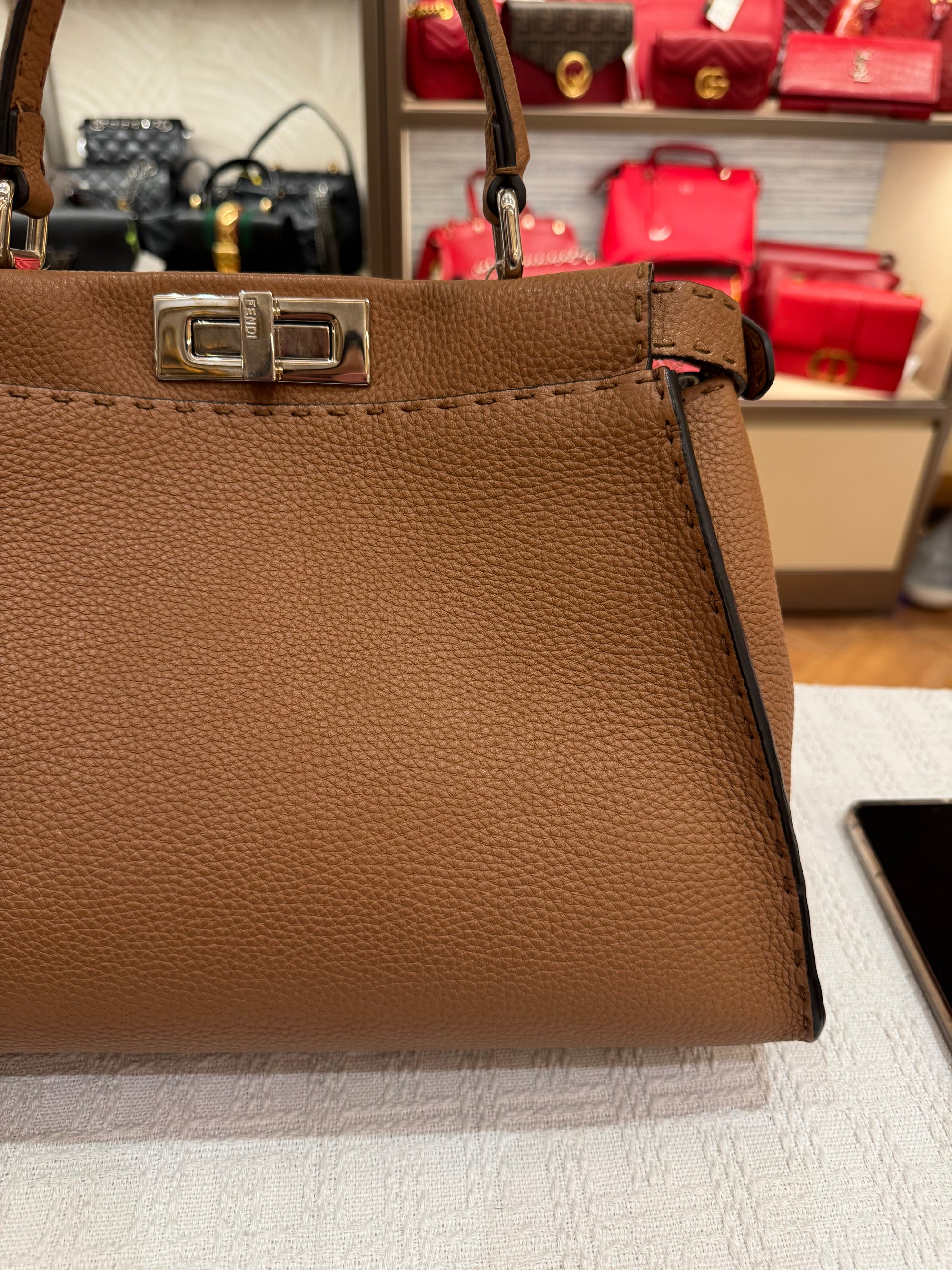 Fendi Peekaboo Selleria Medium Brown