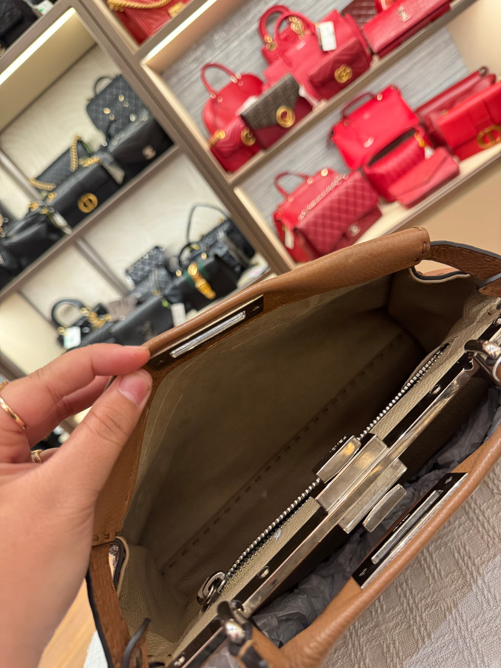 Fendi Peekaboo Selleria Medium Brown