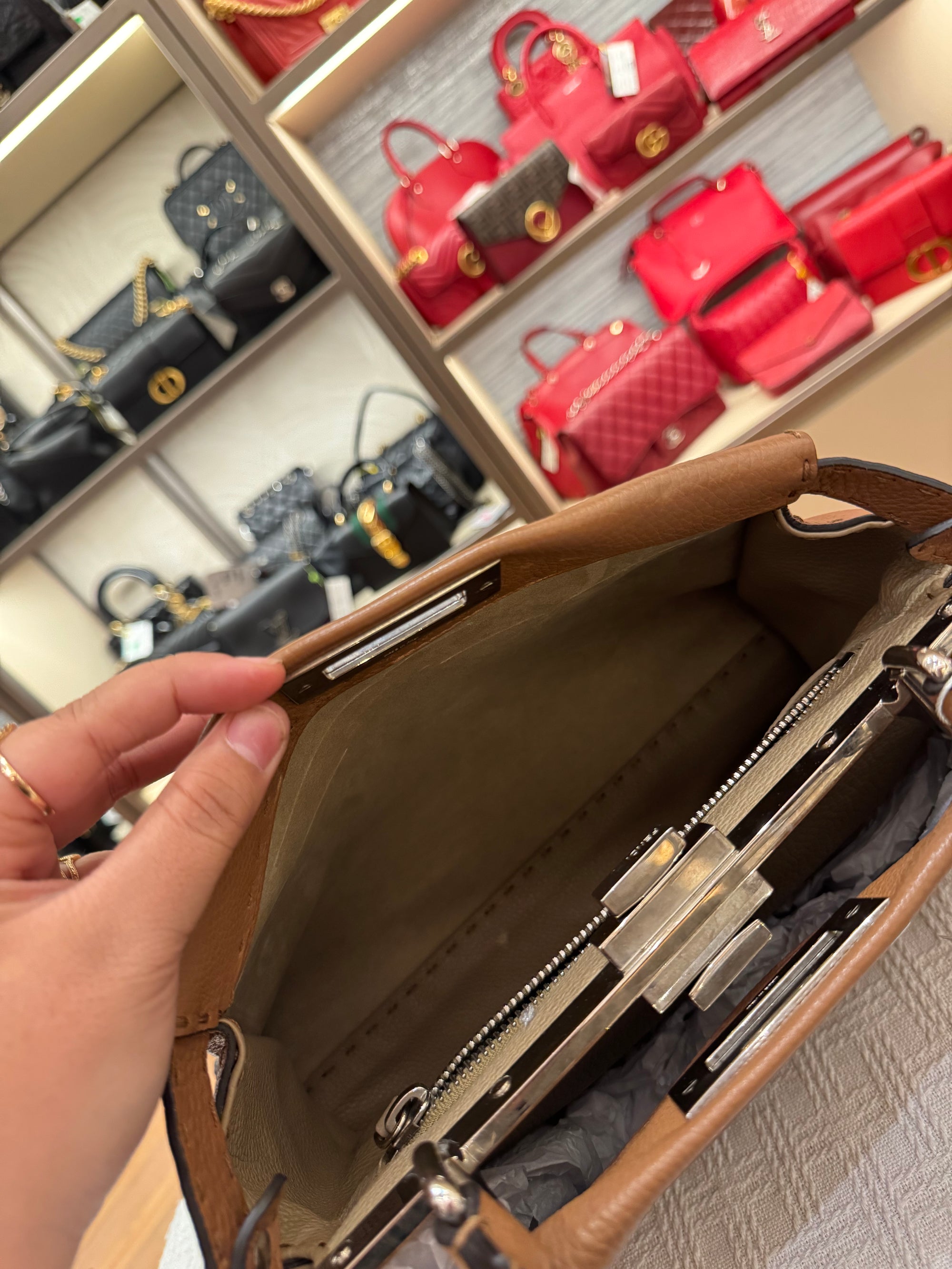 Fendi Peekaboo Selleria Medium Brown