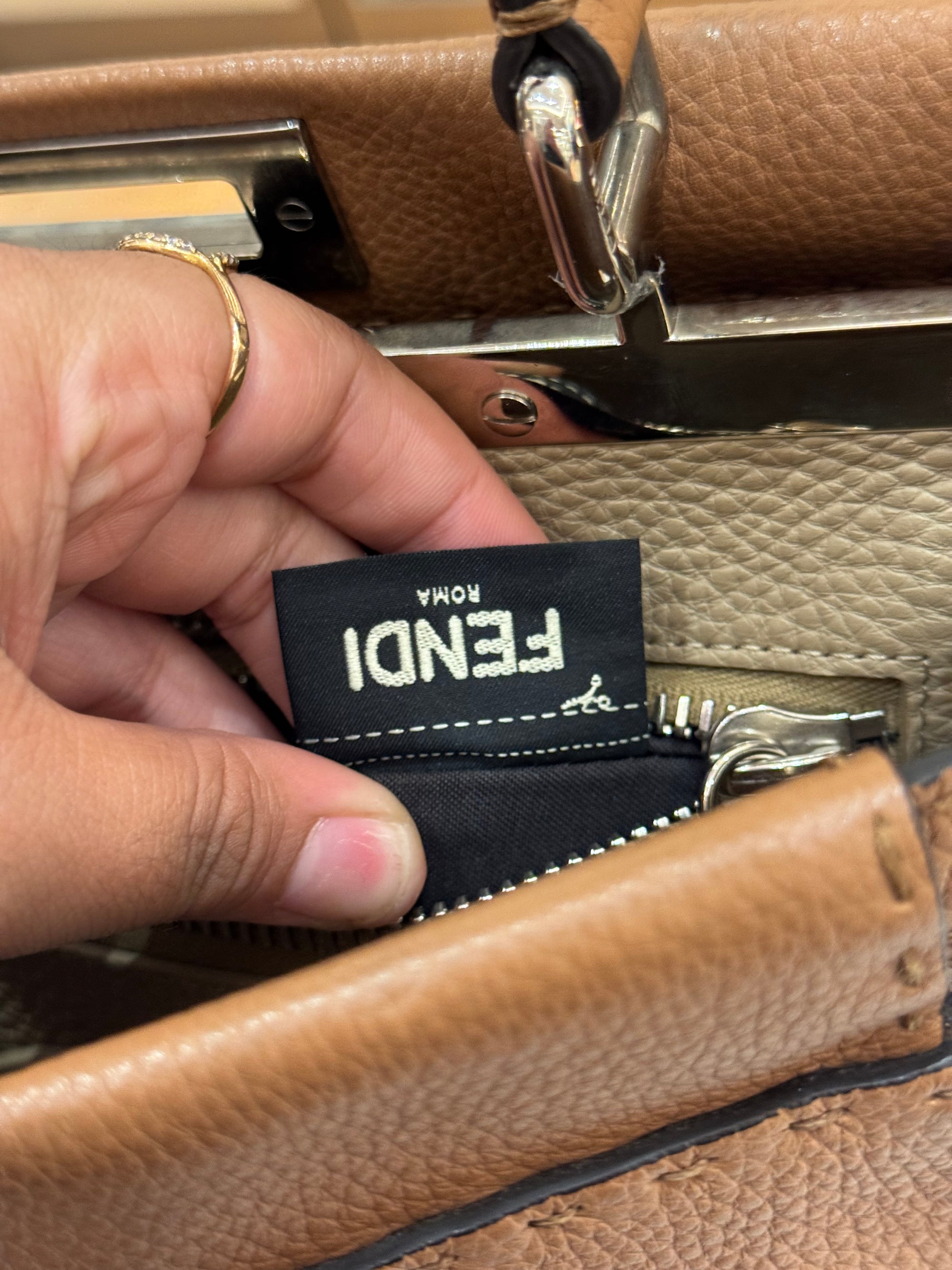 Fendi Peekaboo Selleria Medium Brown