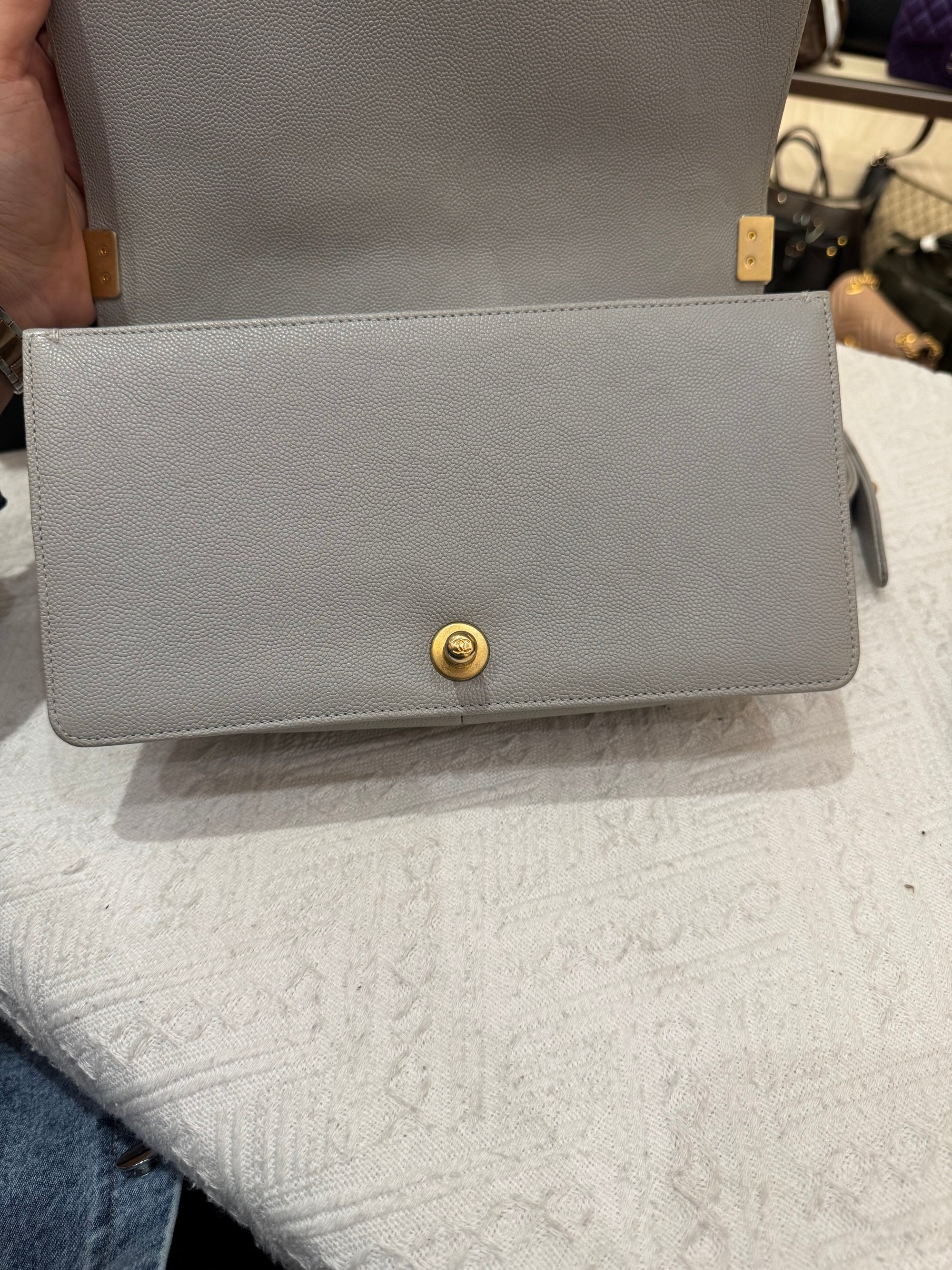 Chanel Boy Medium Light Grey