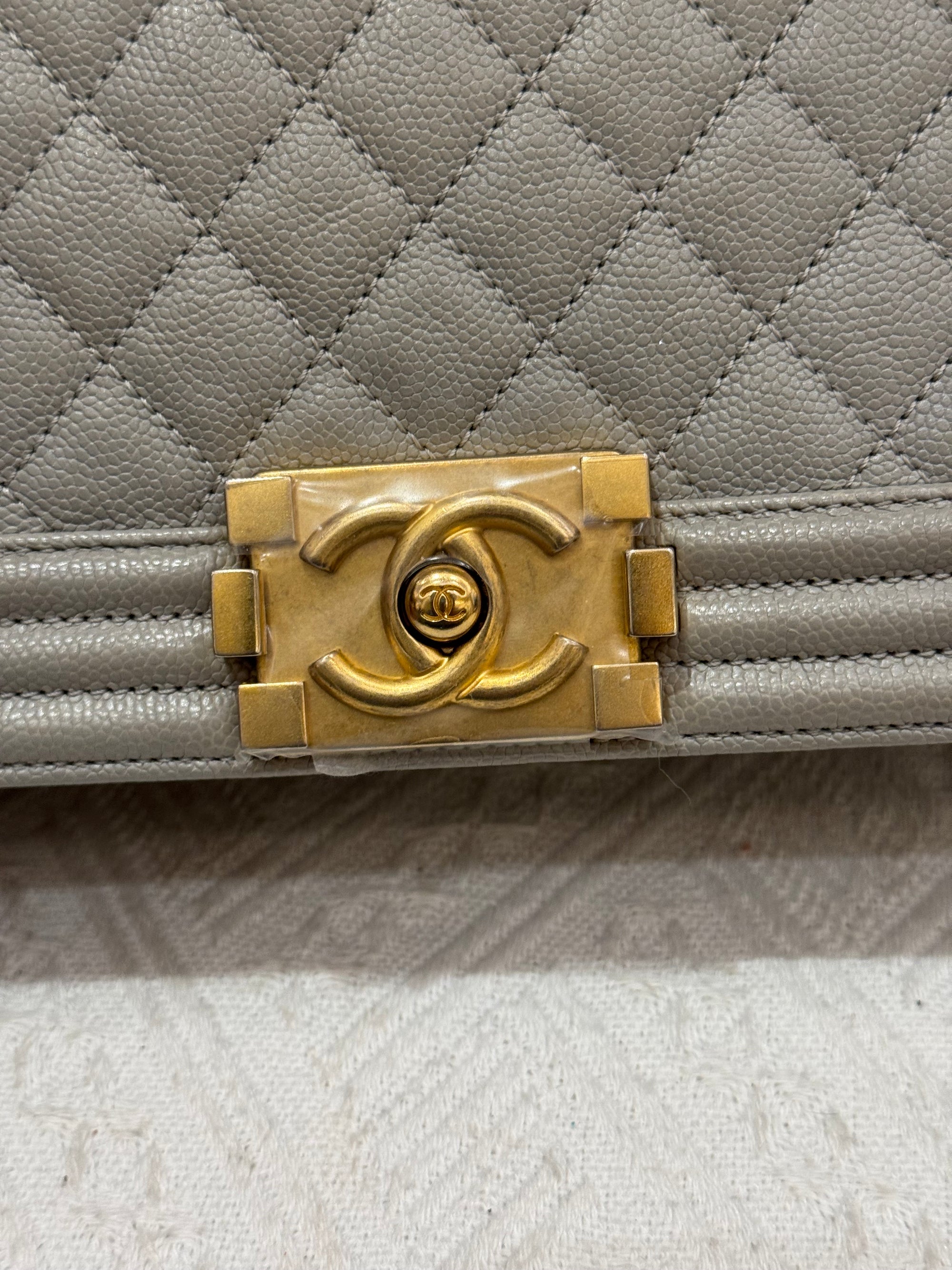 Chanel Boy Medium Light Grey