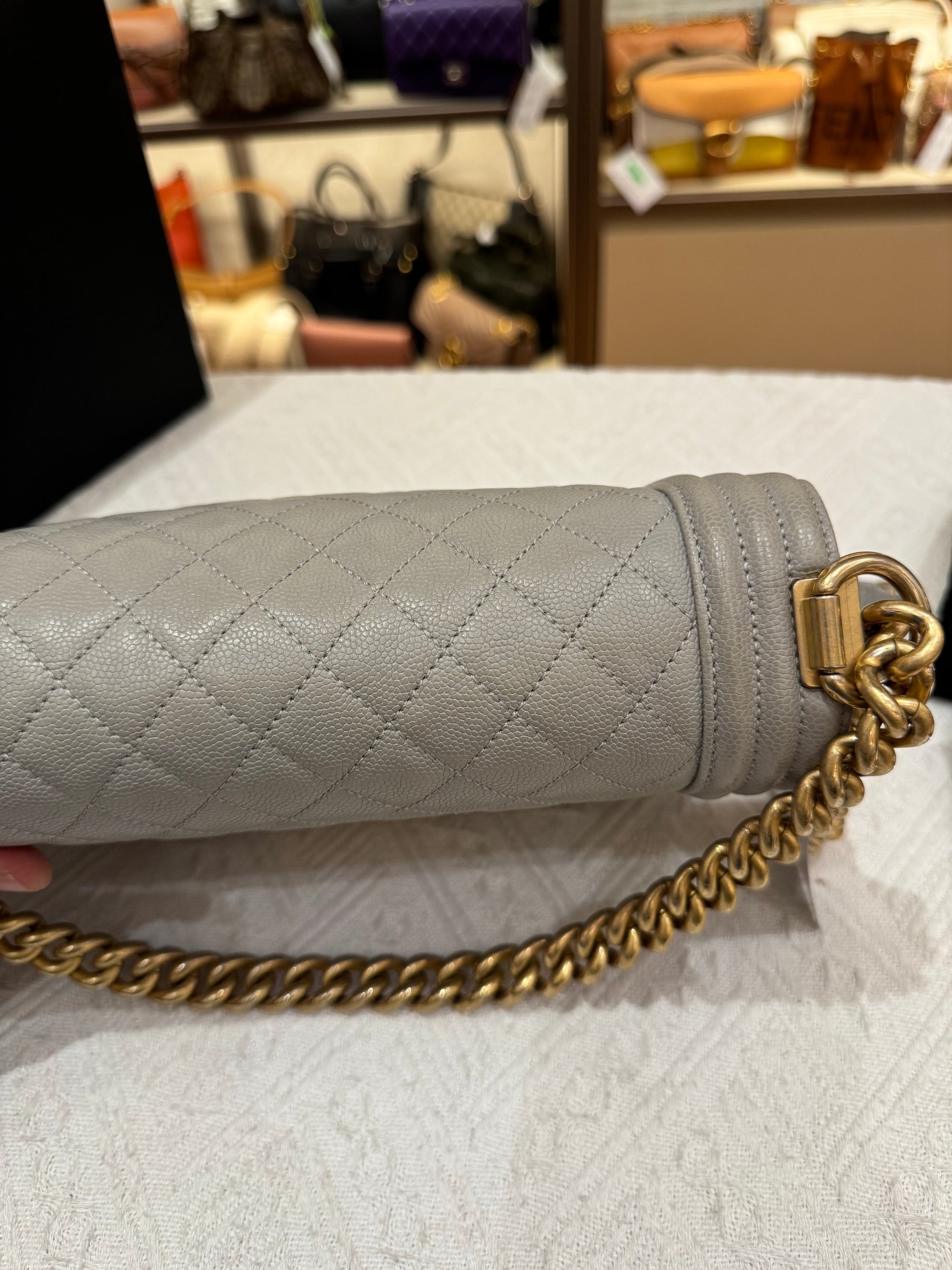 Chanel Boy Medium Light Grey