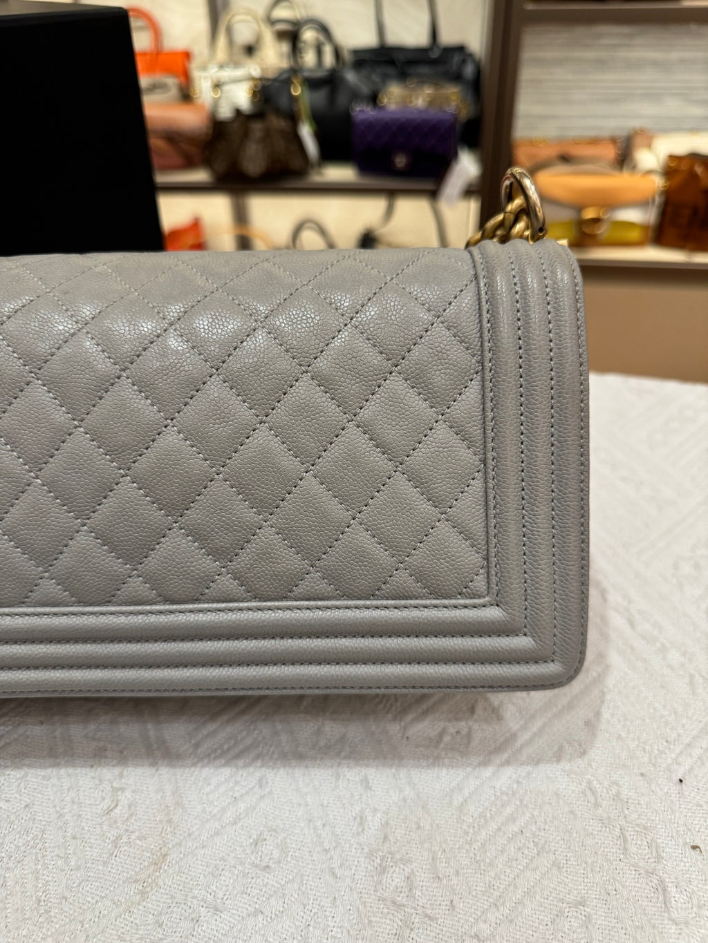 Chanel Boy Medium Light Grey