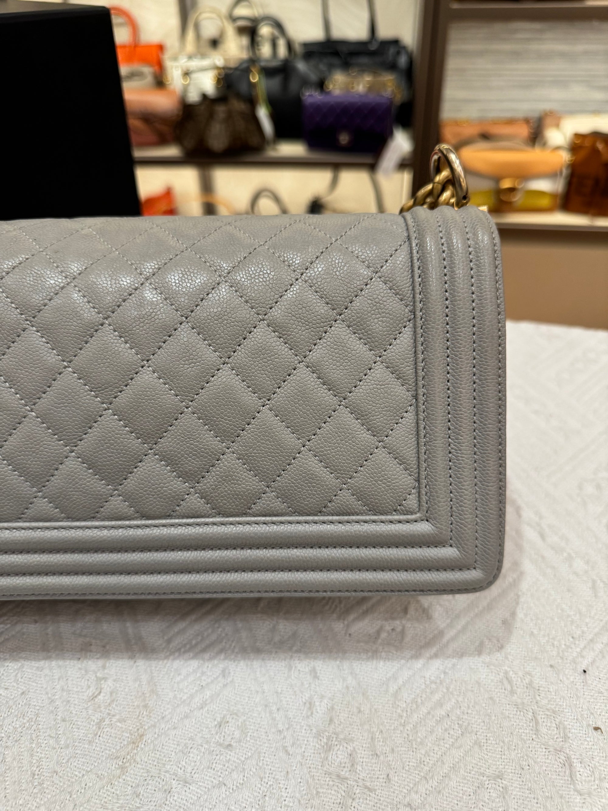 Chanel Boy Medium Light Grey