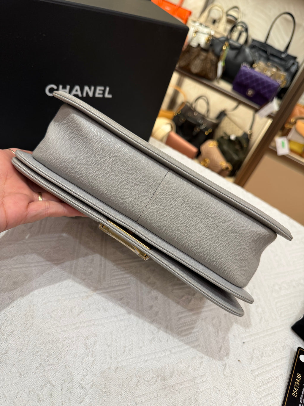 Chanel Boy Medium Light Grey