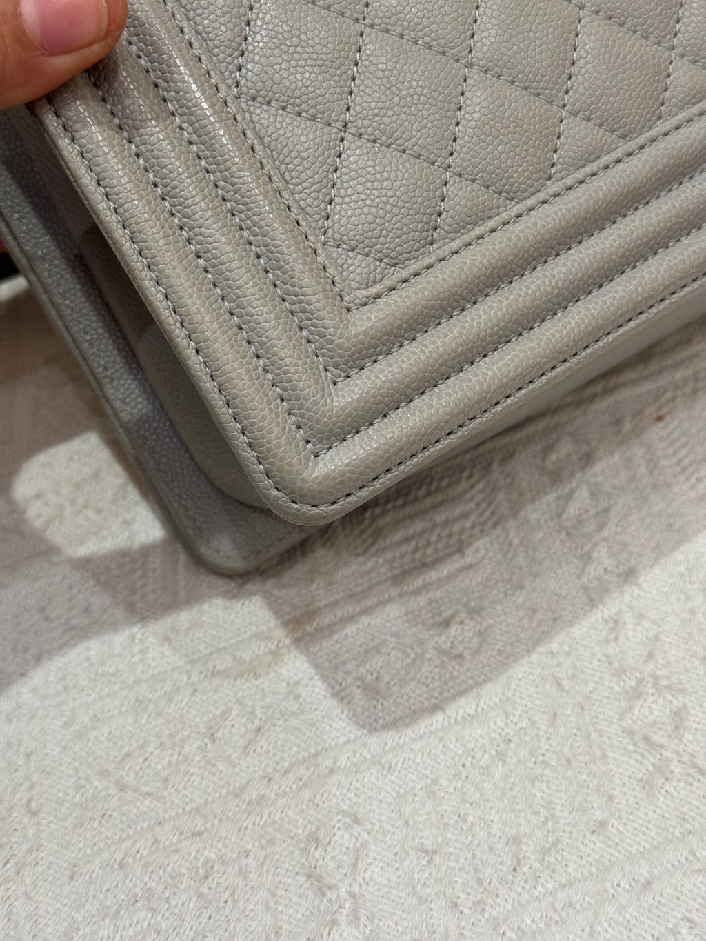 Chanel Boy Medium Light Grey