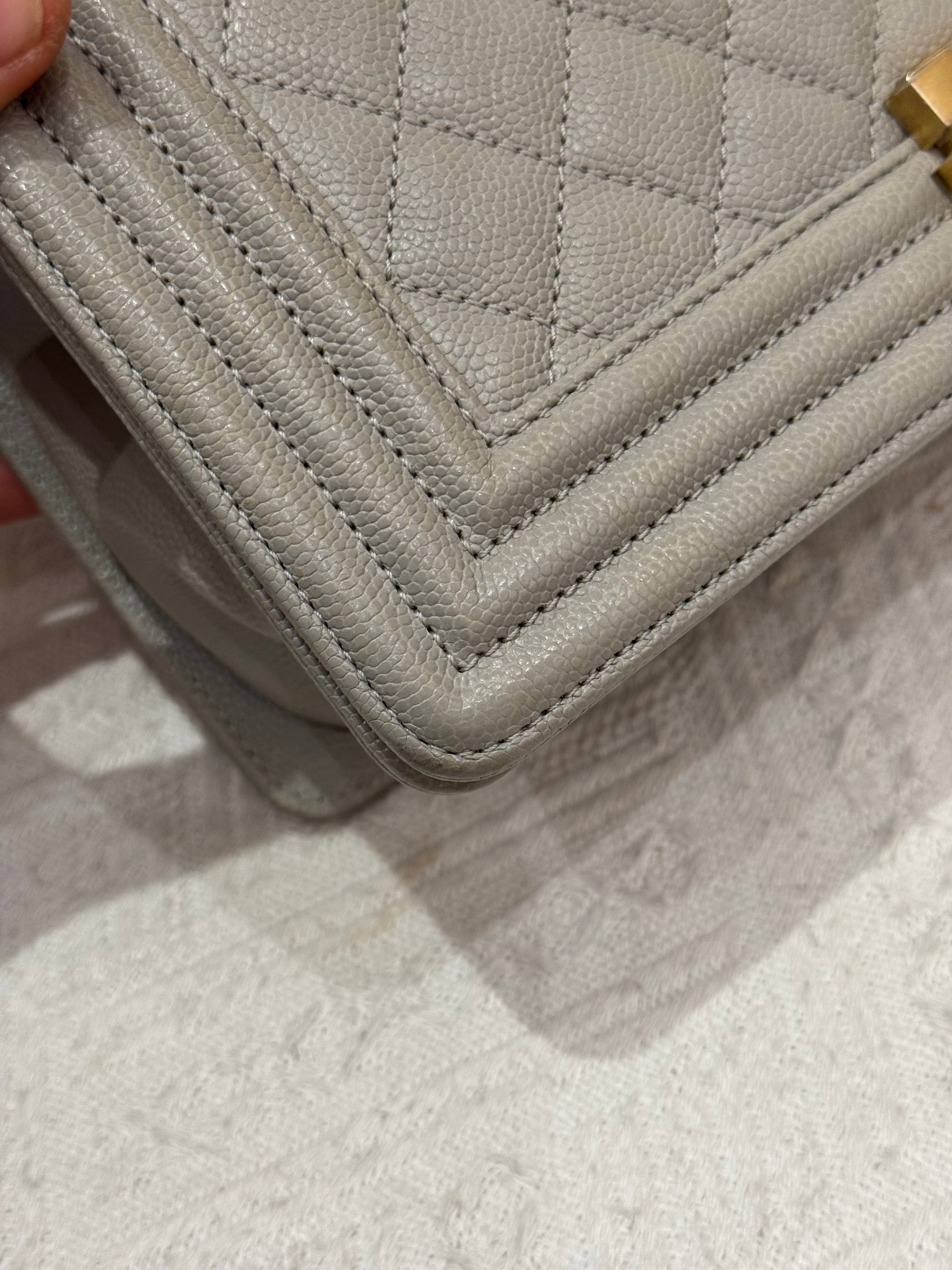 Chanel Boy Medium Light Grey