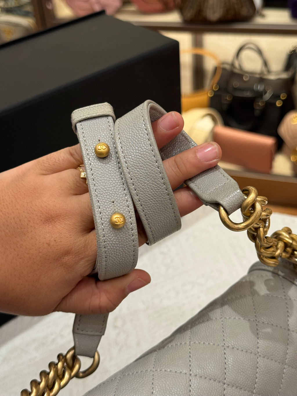 Chanel Boy Medium Light Grey