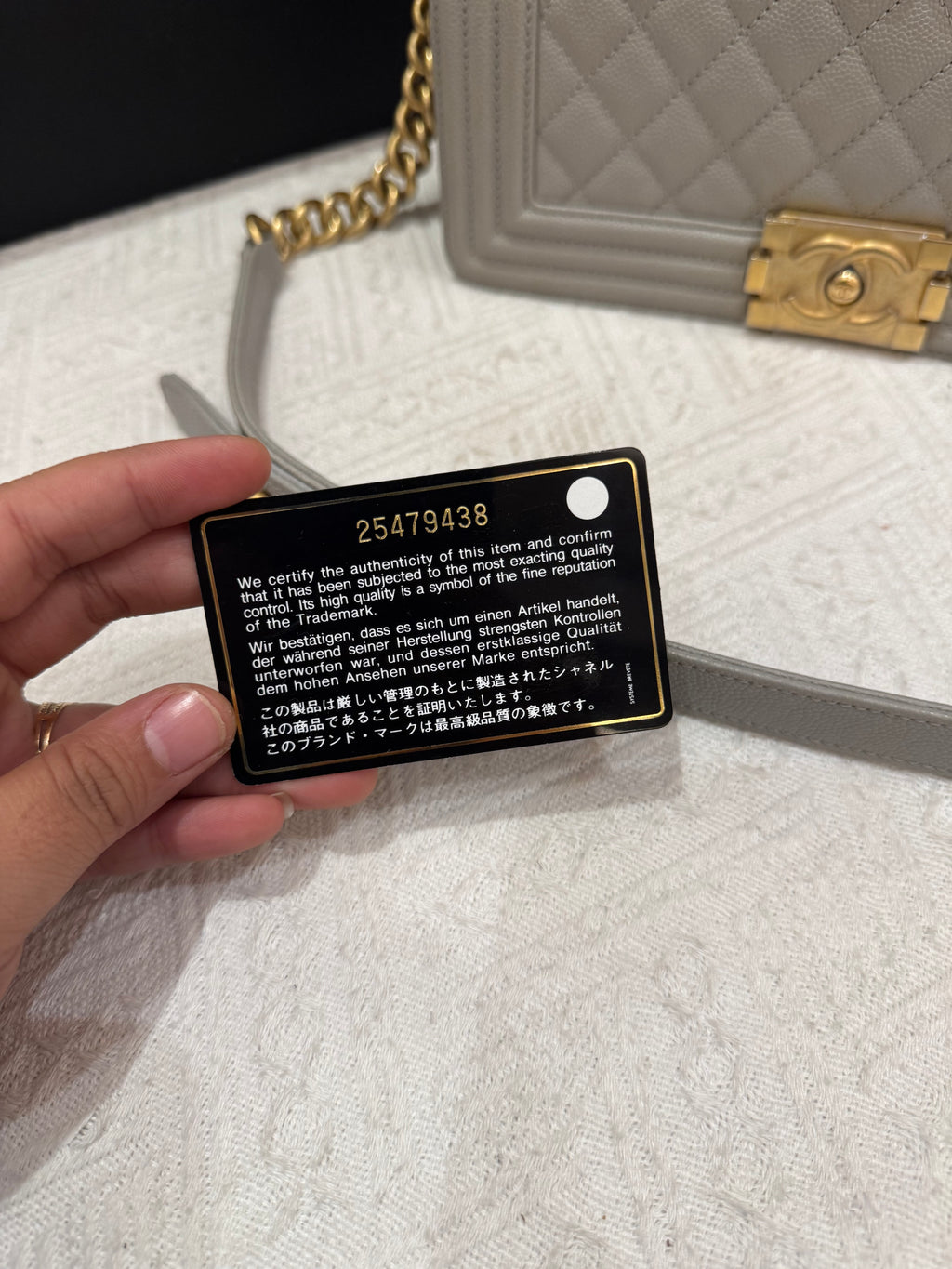 Chanel Boy Medium Light Grey