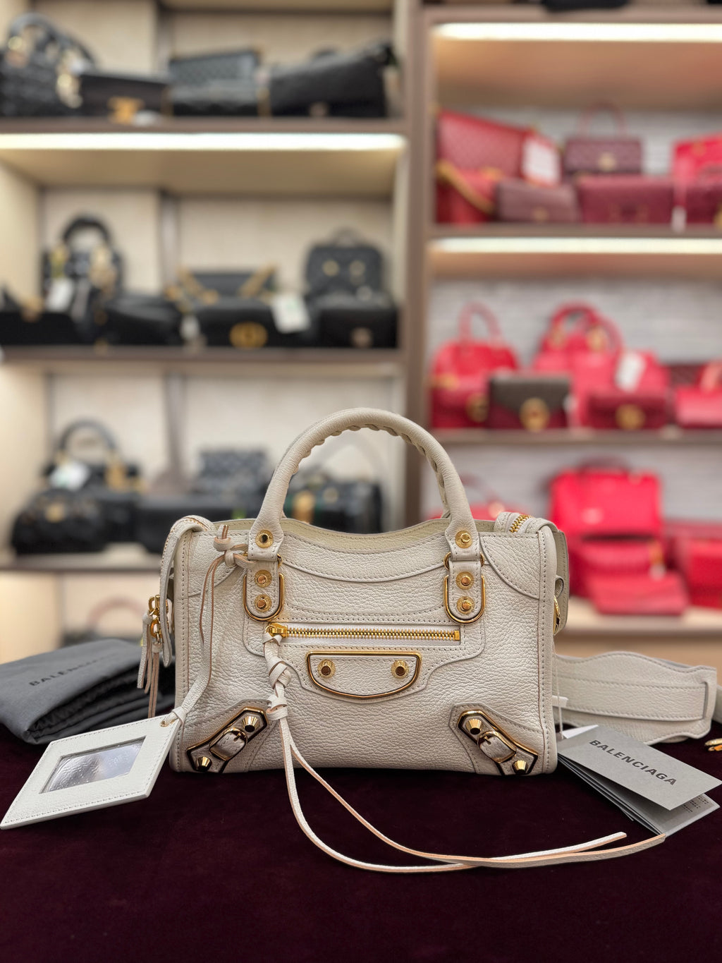 Balenciaga Mini City Edge White GHW