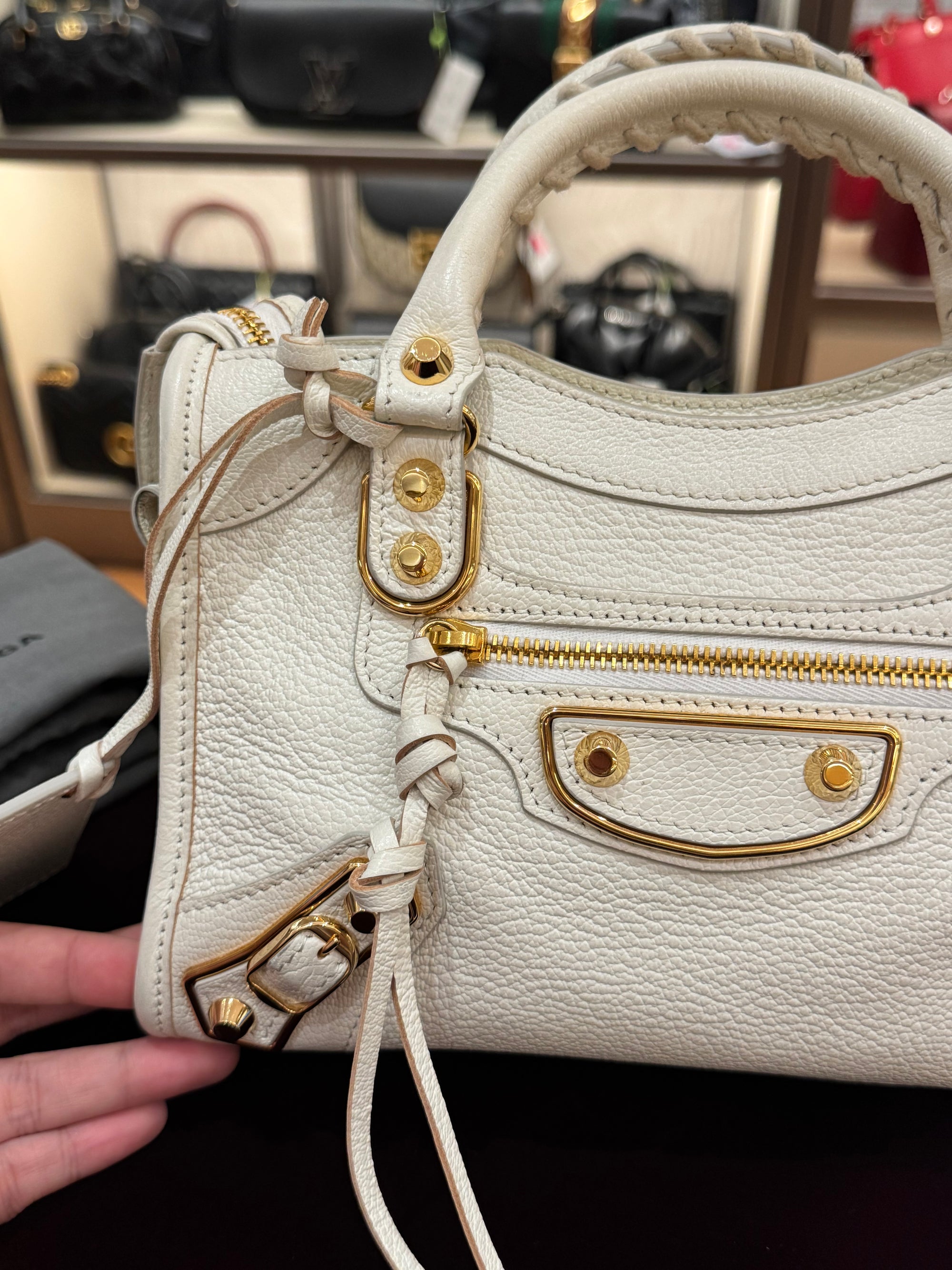 Balenciaga Mini City Edge White GHW