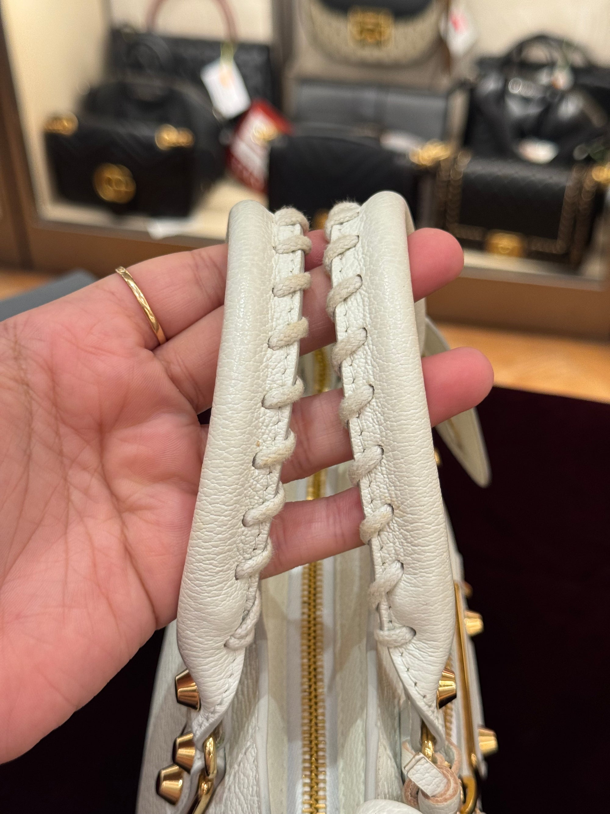 Balenciaga Mini City Edge White GHW