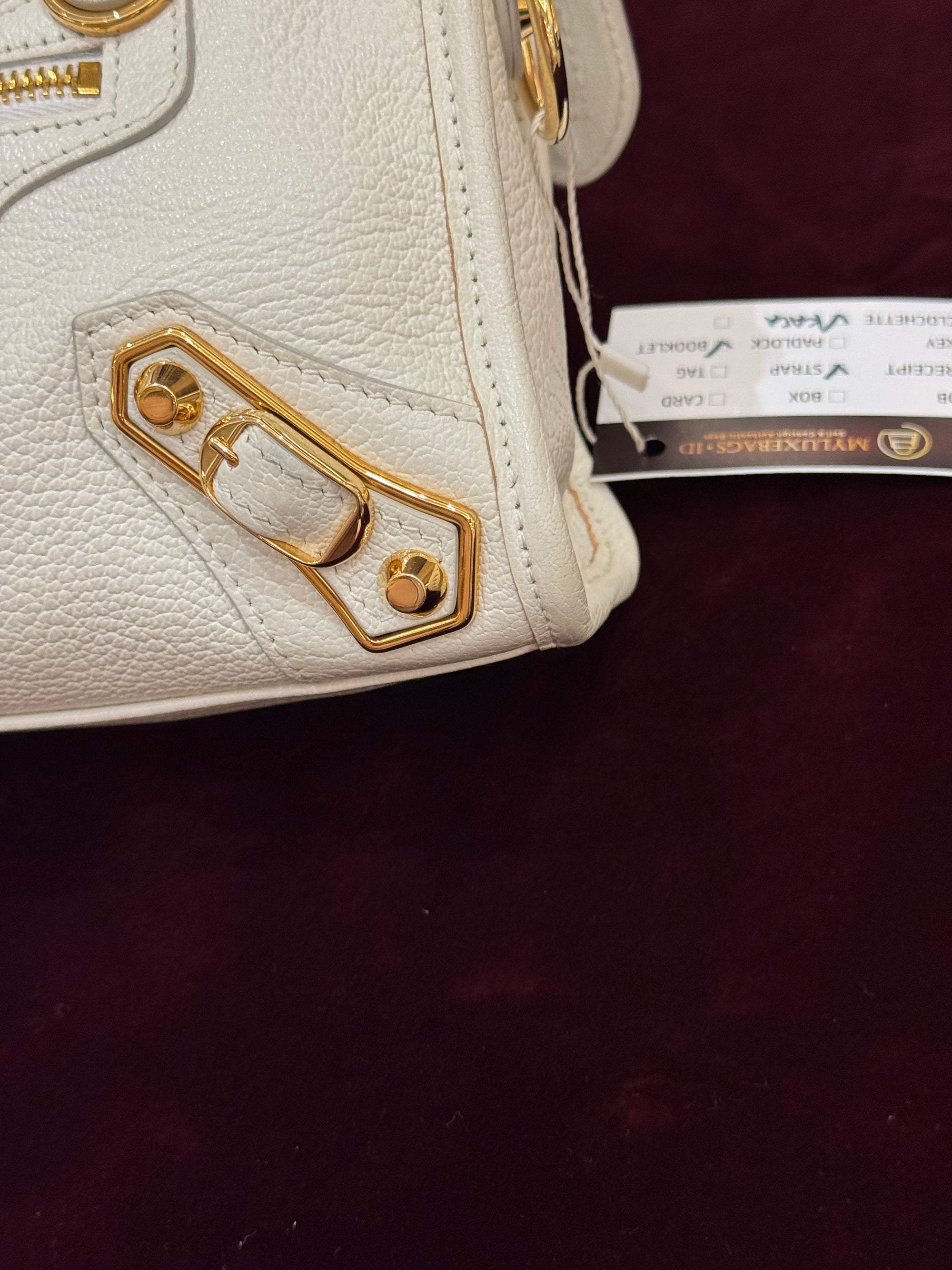 Balenciaga Mini City Edge White GHW