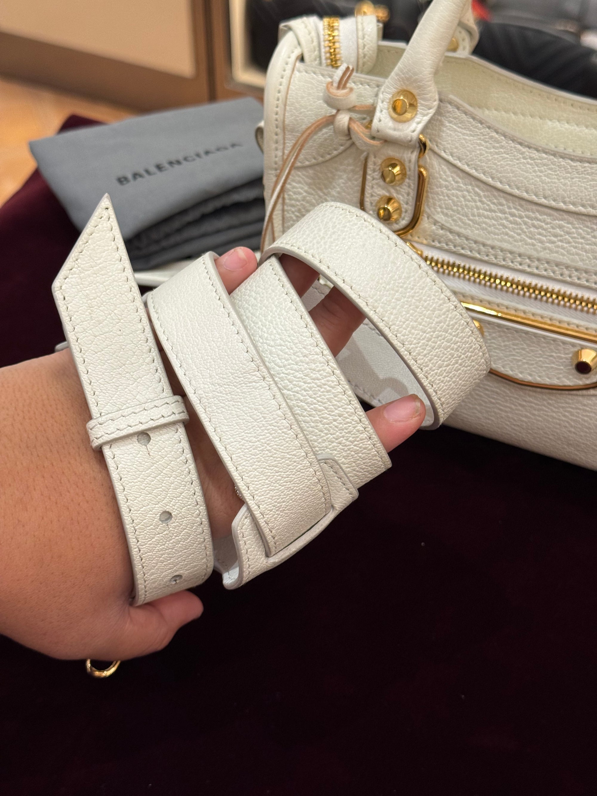 Balenciaga Mini City Edge White GHW