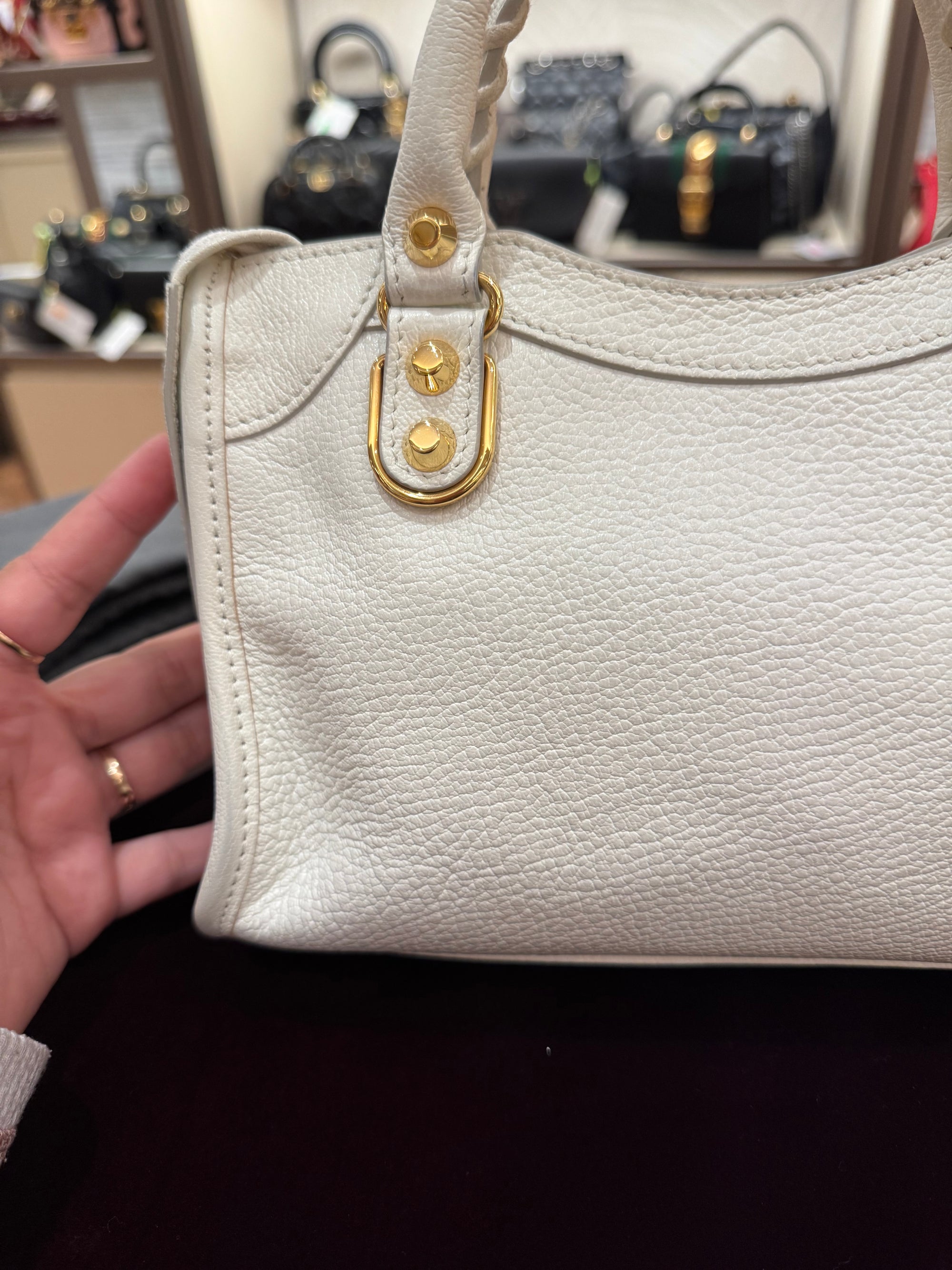 Balenciaga Mini City Edge White GHW