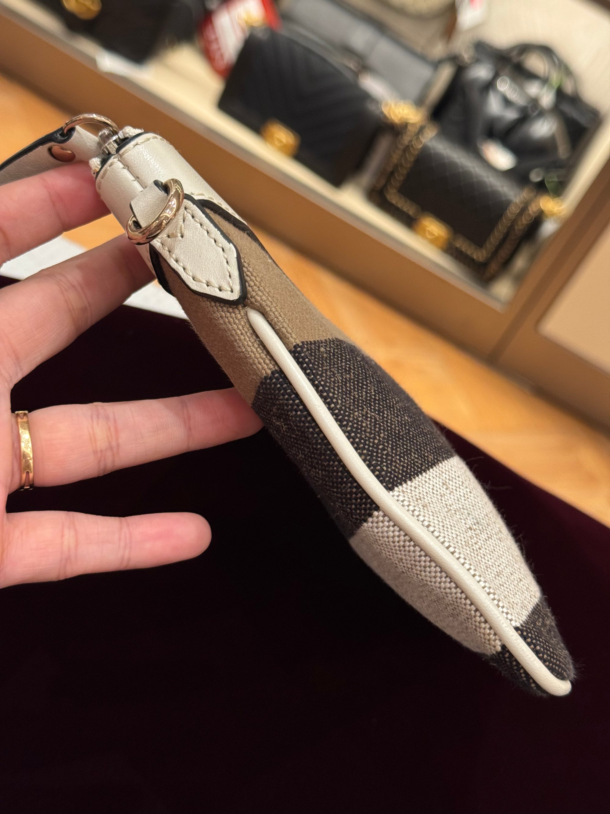 Burberry Check Peyton Crossbody White